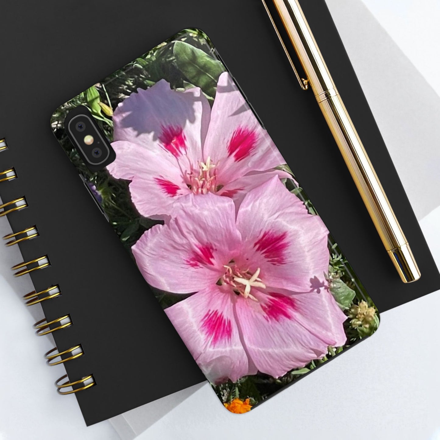 Vibrant Floral Tough Phone Case - Durable Protection with Stunning Pink Flowers
