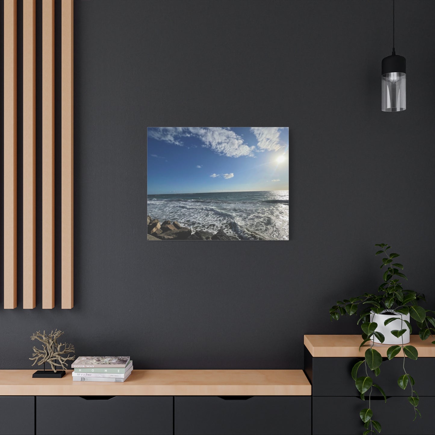 Ocean Waves Stretched Canvas Art - Serene Coastal Home Decor