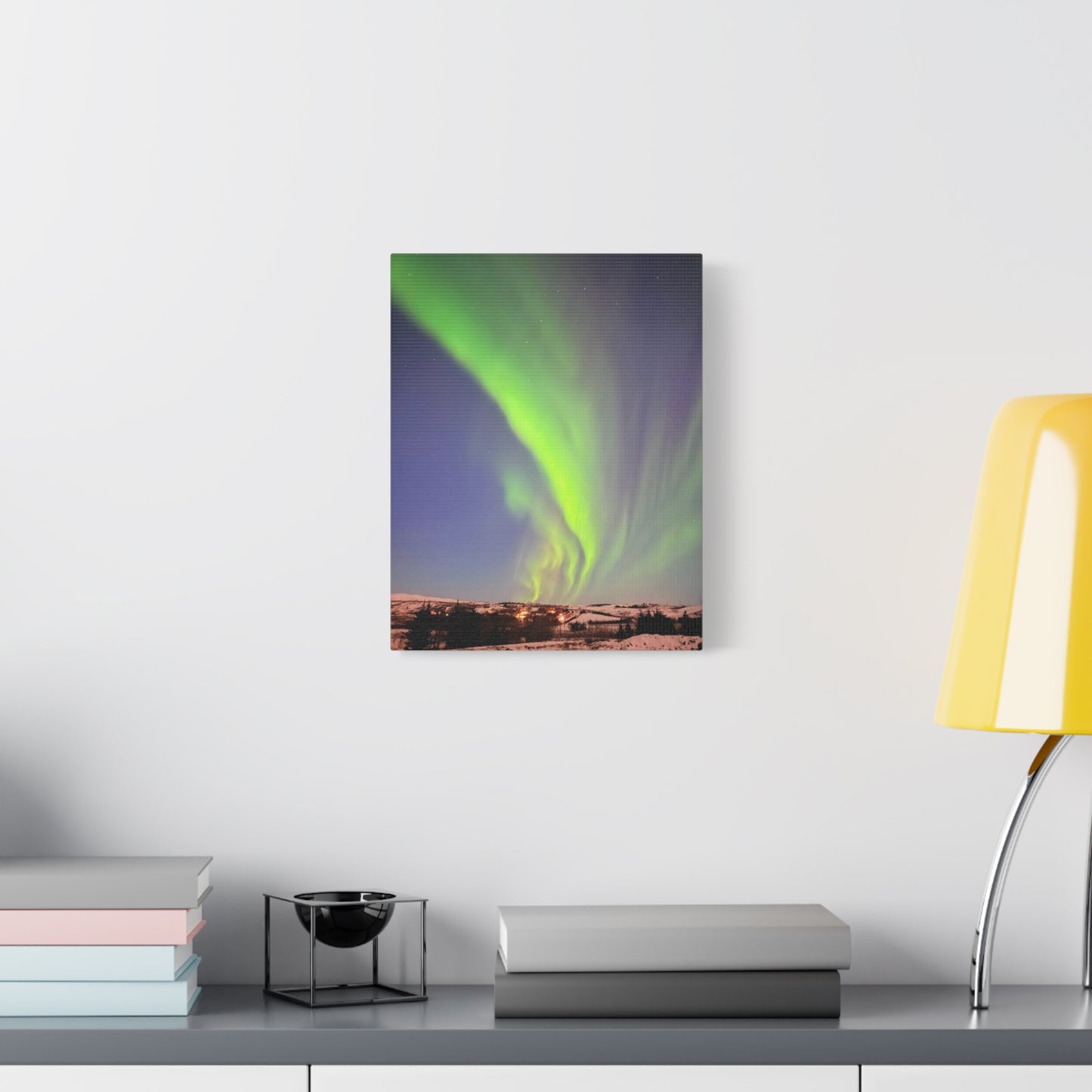 Aurora Borealis Canvas Art - 1.25" Stretched Wall Decor Iceland Northern Lights