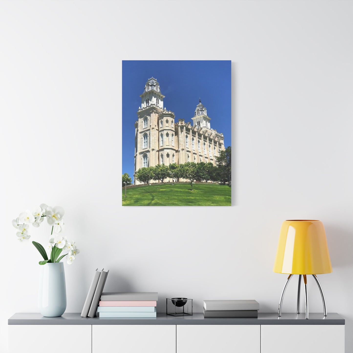 Matte Canvas Wall Art - Beautiful Architectural Print for Home Décor Manti Temple LDS