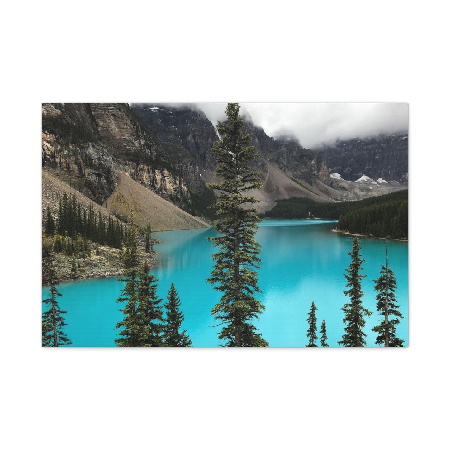 Scenic Landscape Canvas Wall Art - Tranquil Mountain Lake Decor