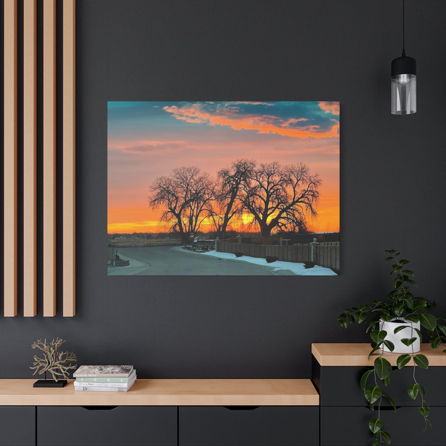 Serene Sunrise Matte Canvas Wall Art – 1.25" Stretched Landscape