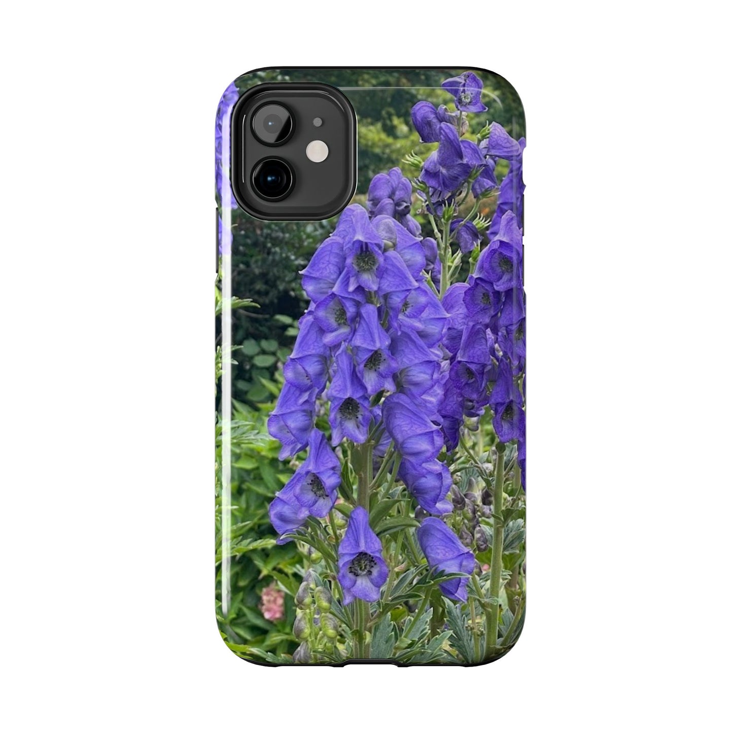 Elegant Floral Tough Phone Case - Purple Aconite Design