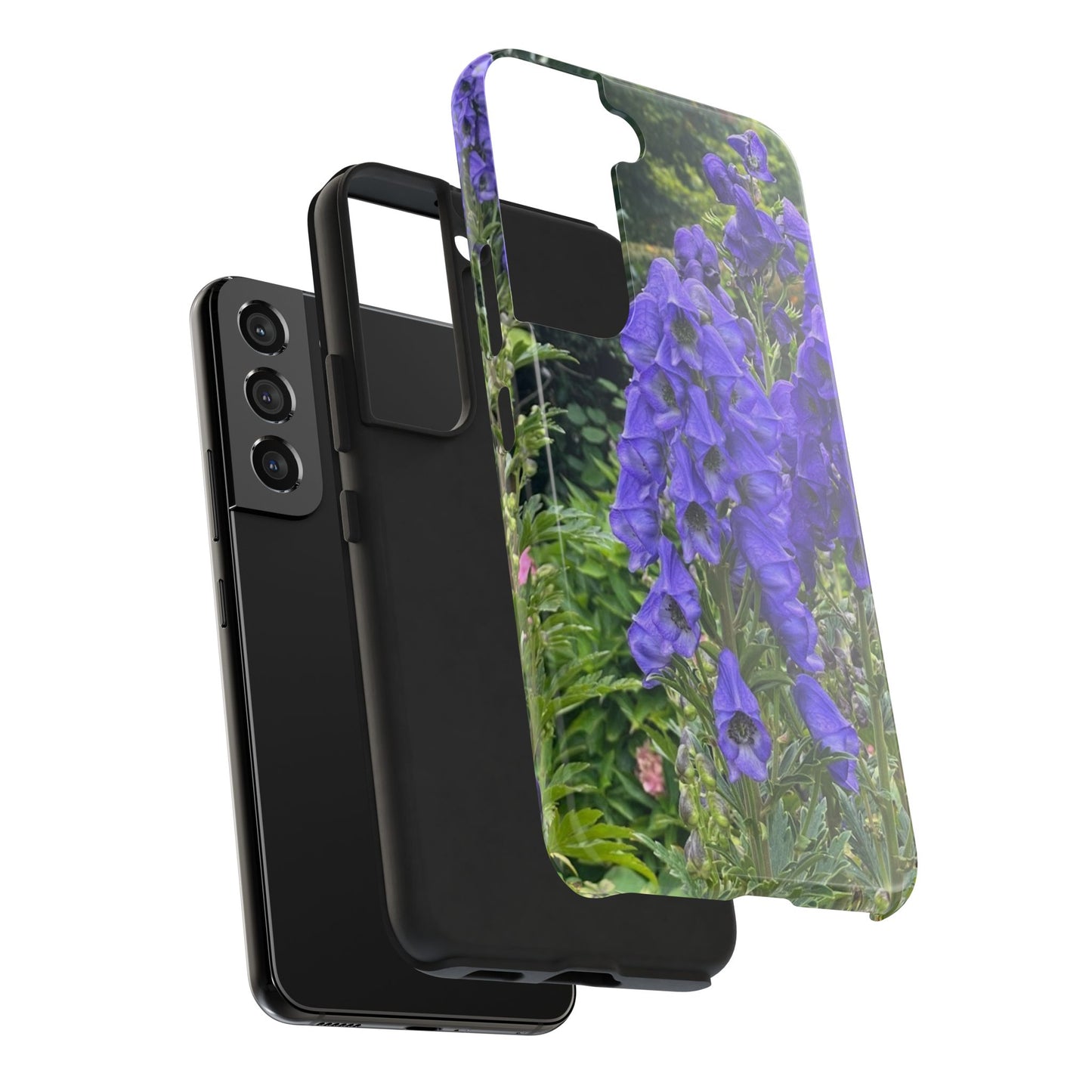 Elegant Floral Tough Phone Case - Purple Aconite Design