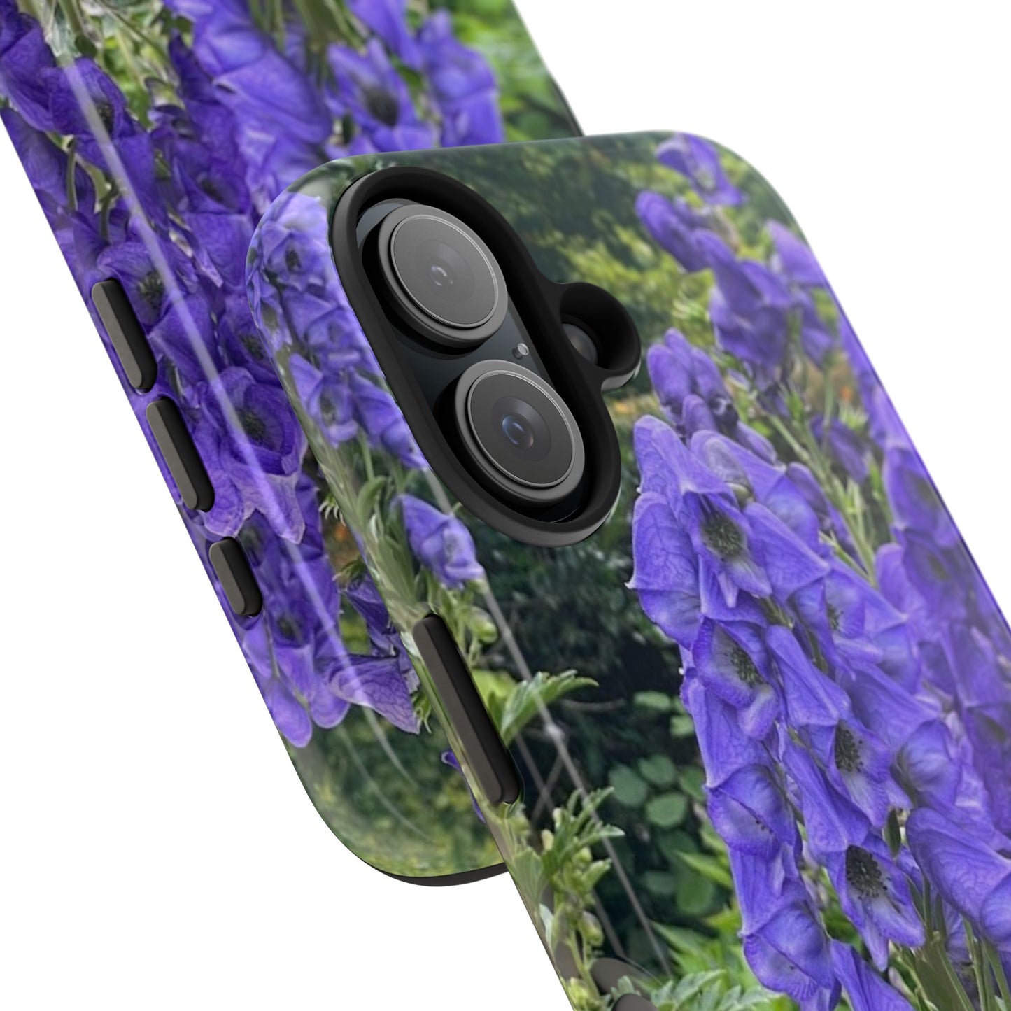 Elegant Floral Tough Phone Case - Purple Aconite Design