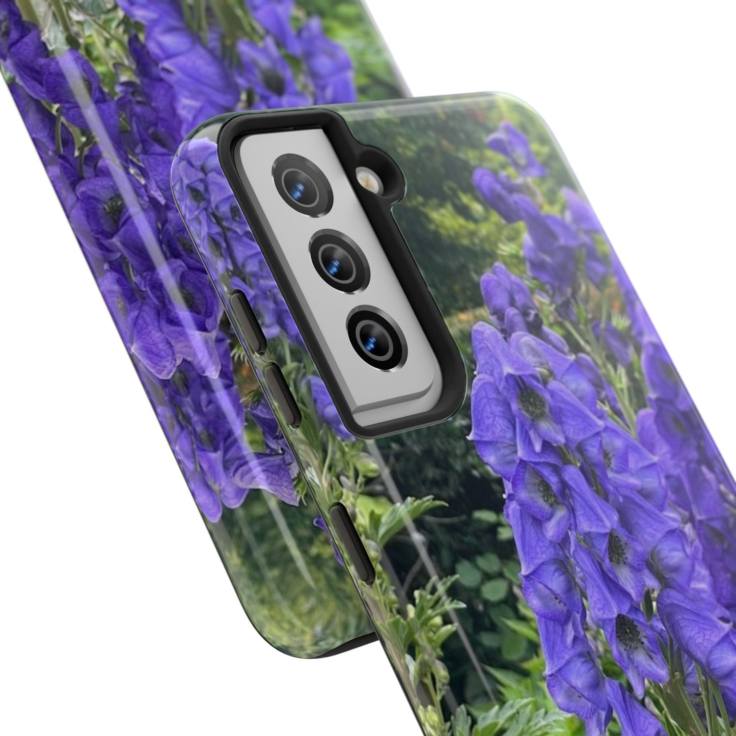 Elegant Floral Tough Phone Case - Purple Aconite Design