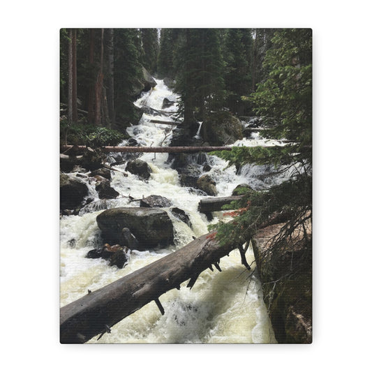 Nature Waterfall Canvas Art - Stretched Matte Wall Decor