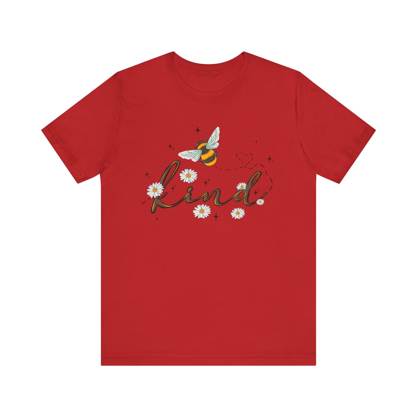 Bee Kind Unisex Jersey Short Sleeve Tee - Inspirational Floral Design