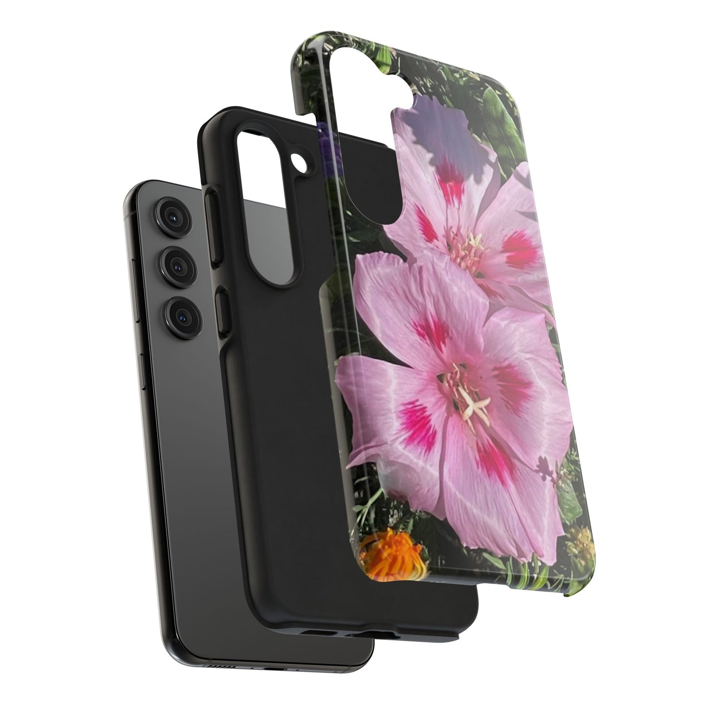 Vibrant Floral Tough Phone Case - Durable Protection with Stunning Pink Flowers