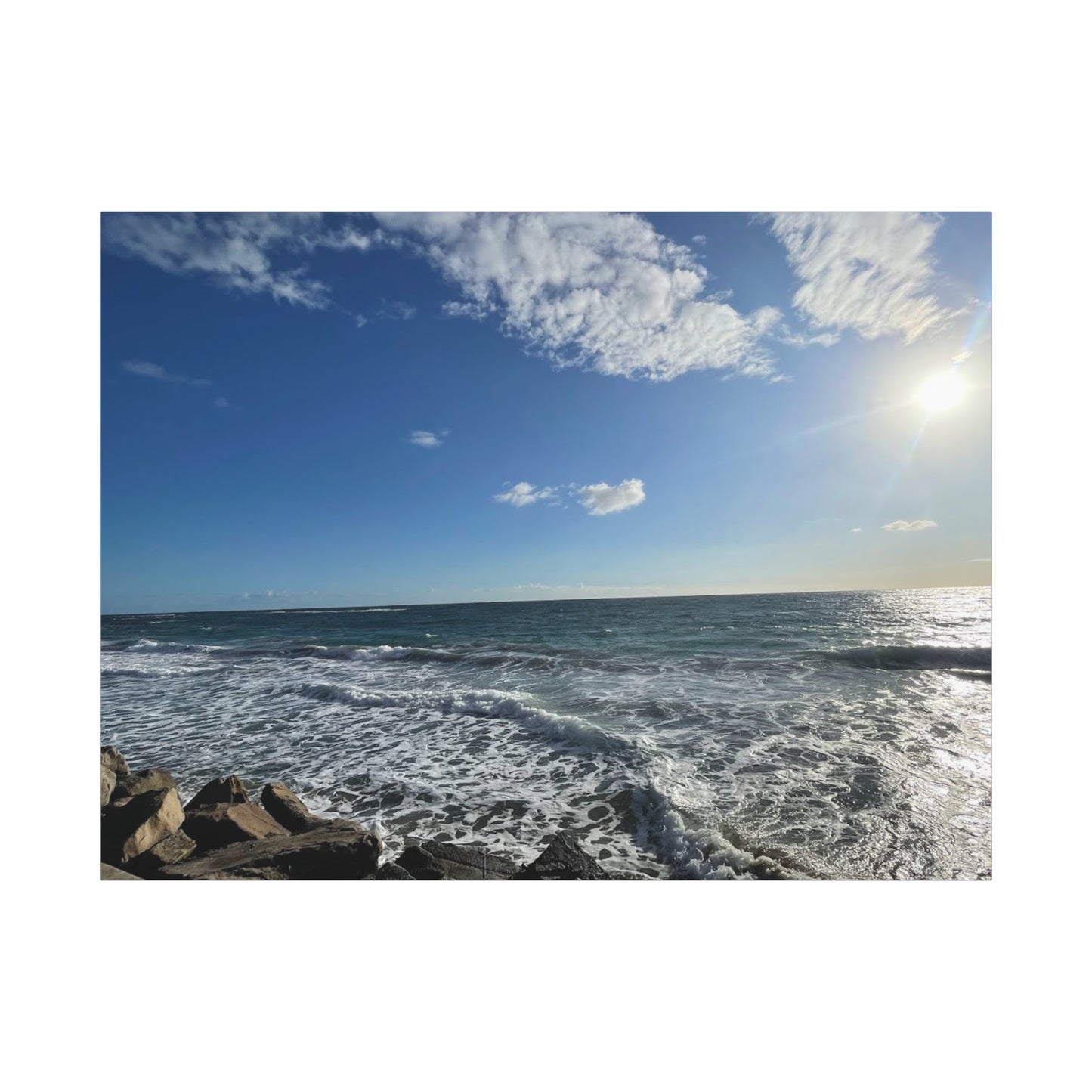 Ocean Waves Stretched Canvas Art - Serene Coastal Home Decor
