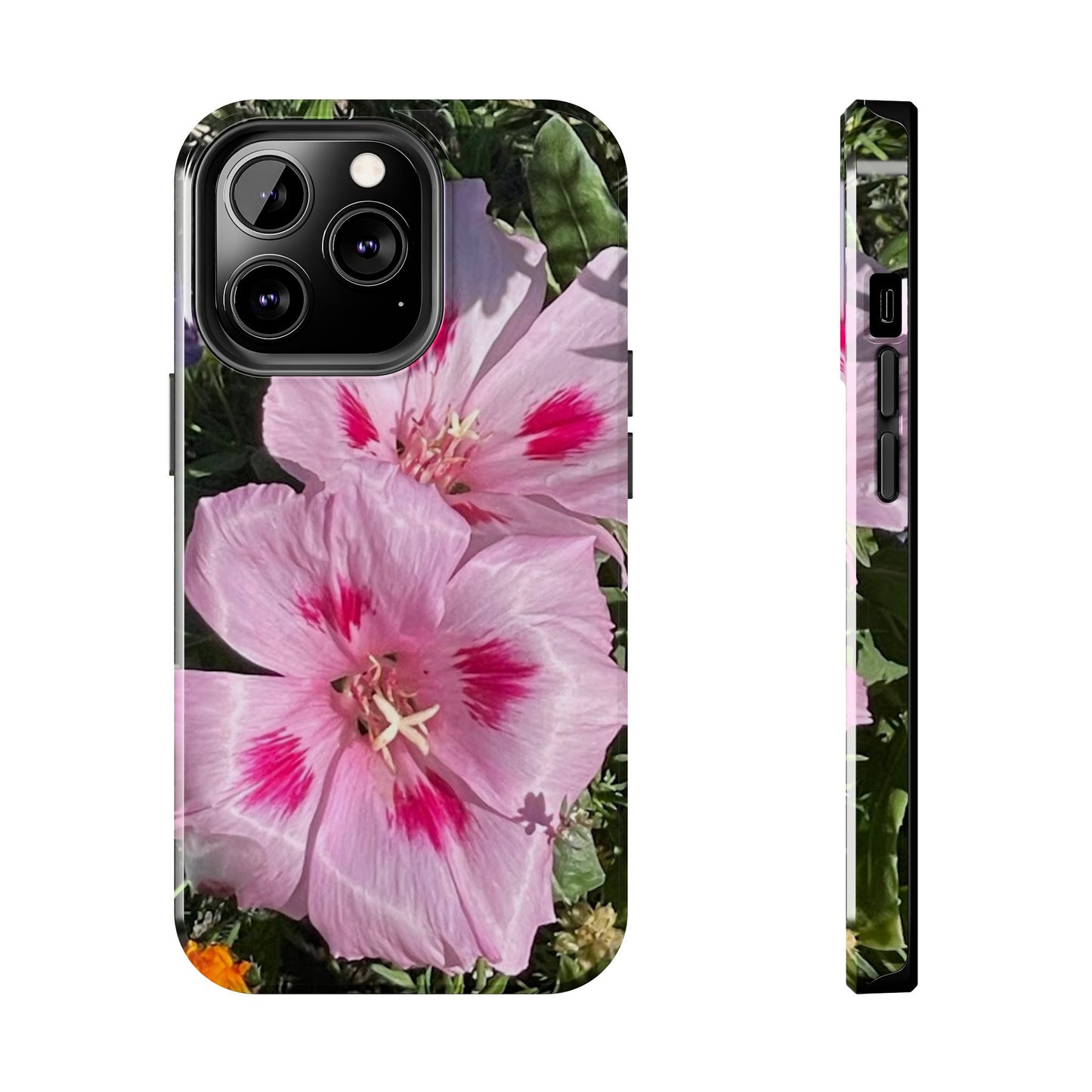 Vibrant Floral Tough Phone Case - Durable Protection with Stunning Pink Flowers
