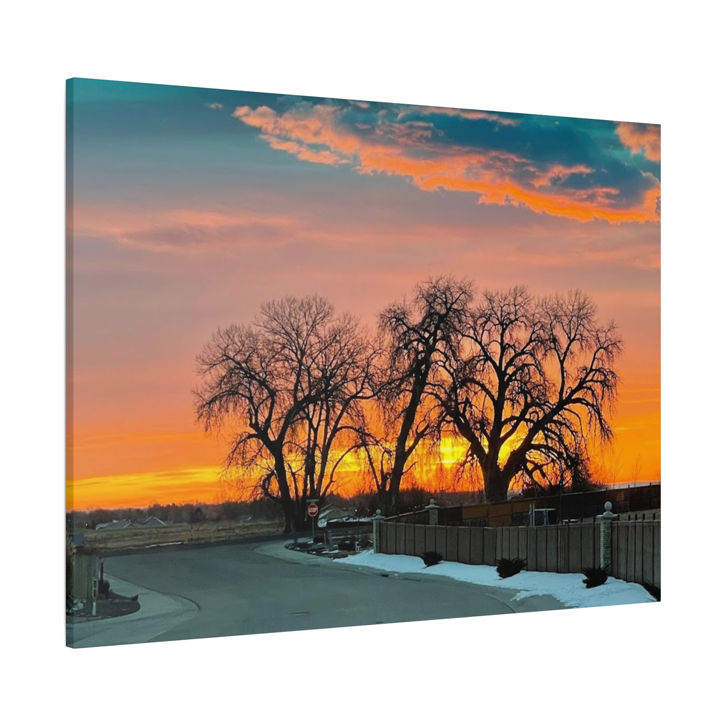 Serene Sunrise Matte Canvas Wall Art – 1.25" Stretched Landscape