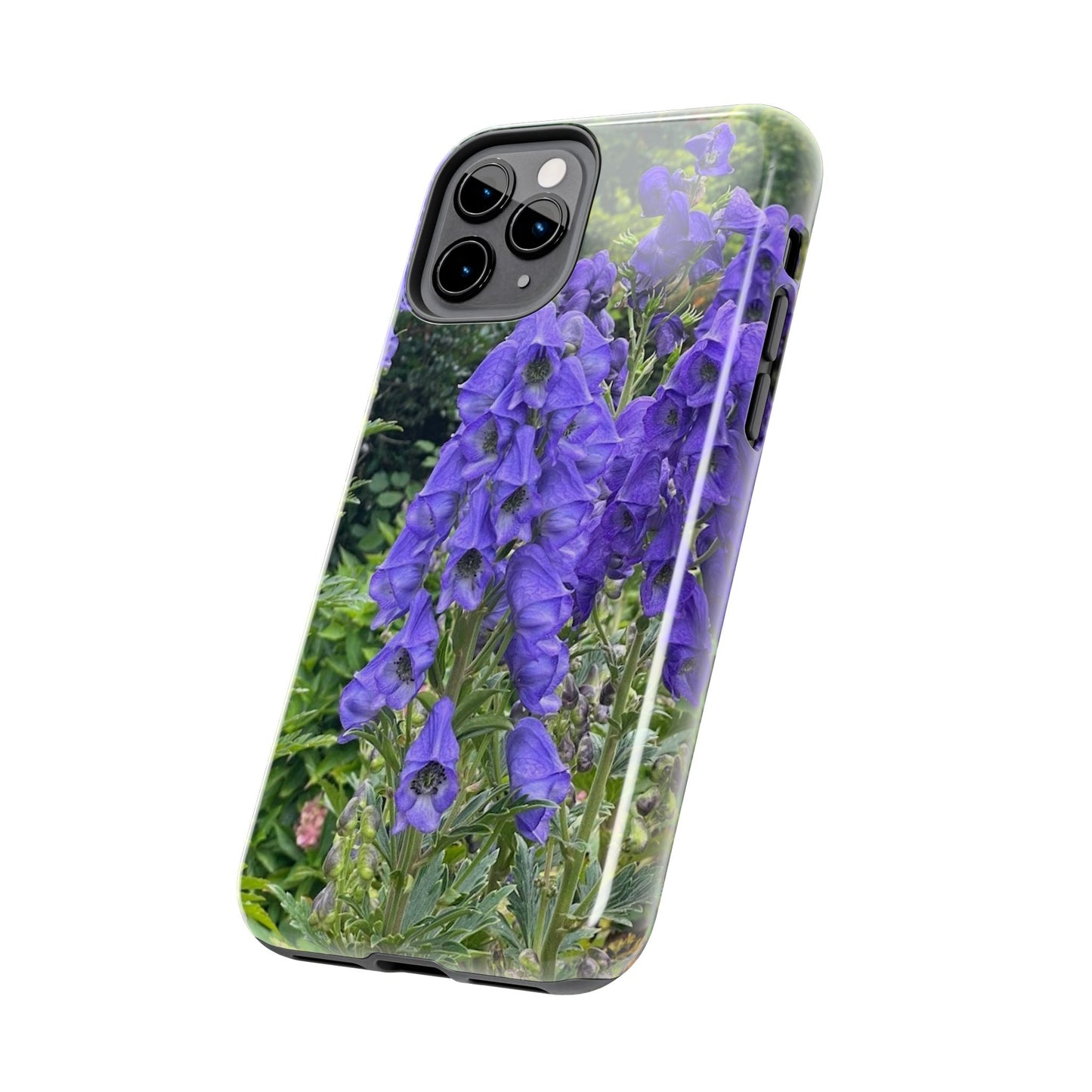 Elegant Floral Tough Phone Case - Purple Aconite Design