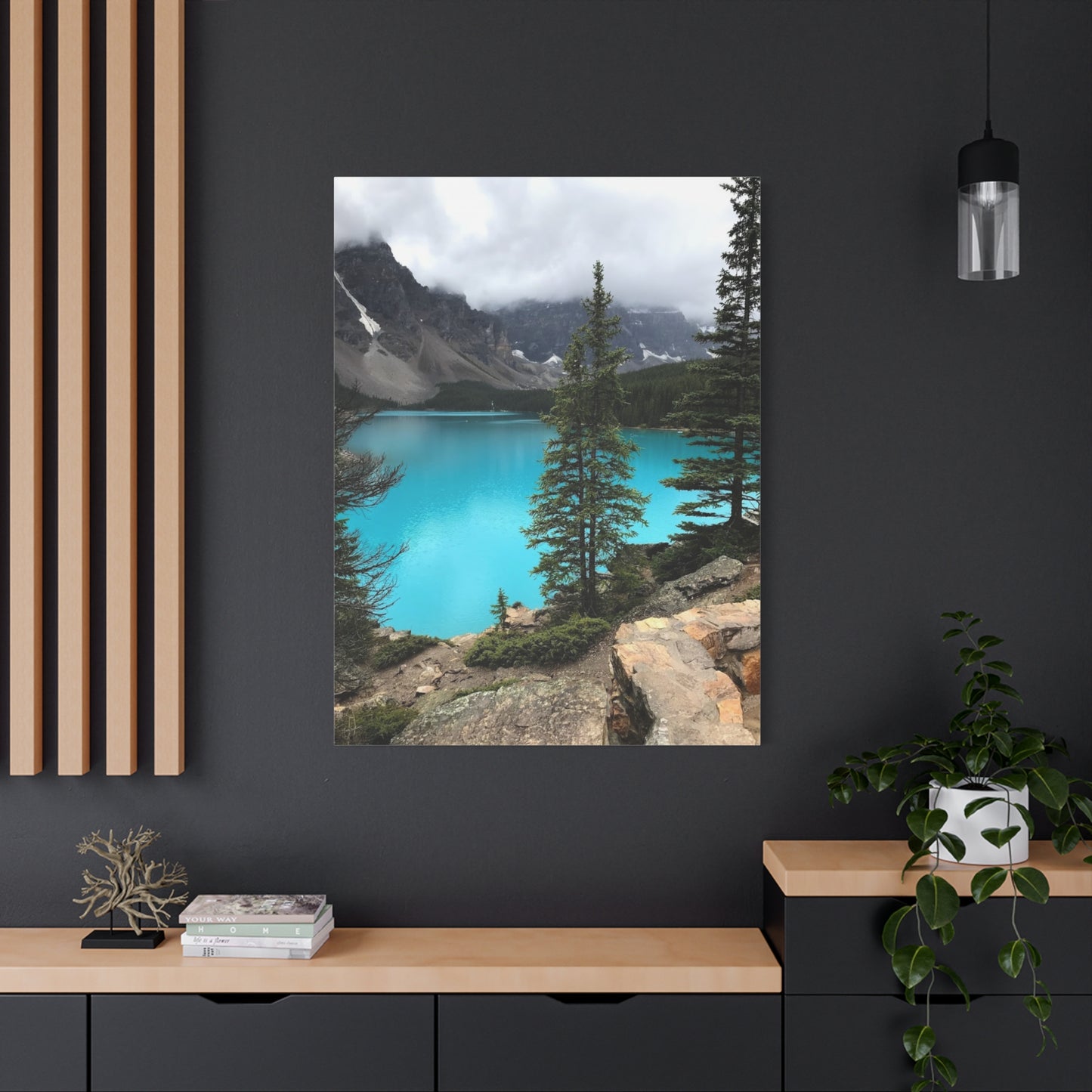 Nature Canvas Print - Tranquil Mountain Lake Art for Home Decor