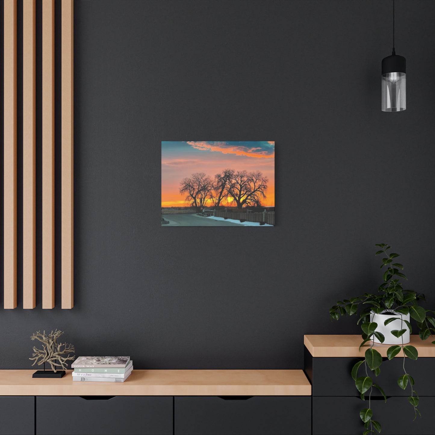 Serene Sunrise Matte Canvas Wall Art – 1.25" Stretched Landscape