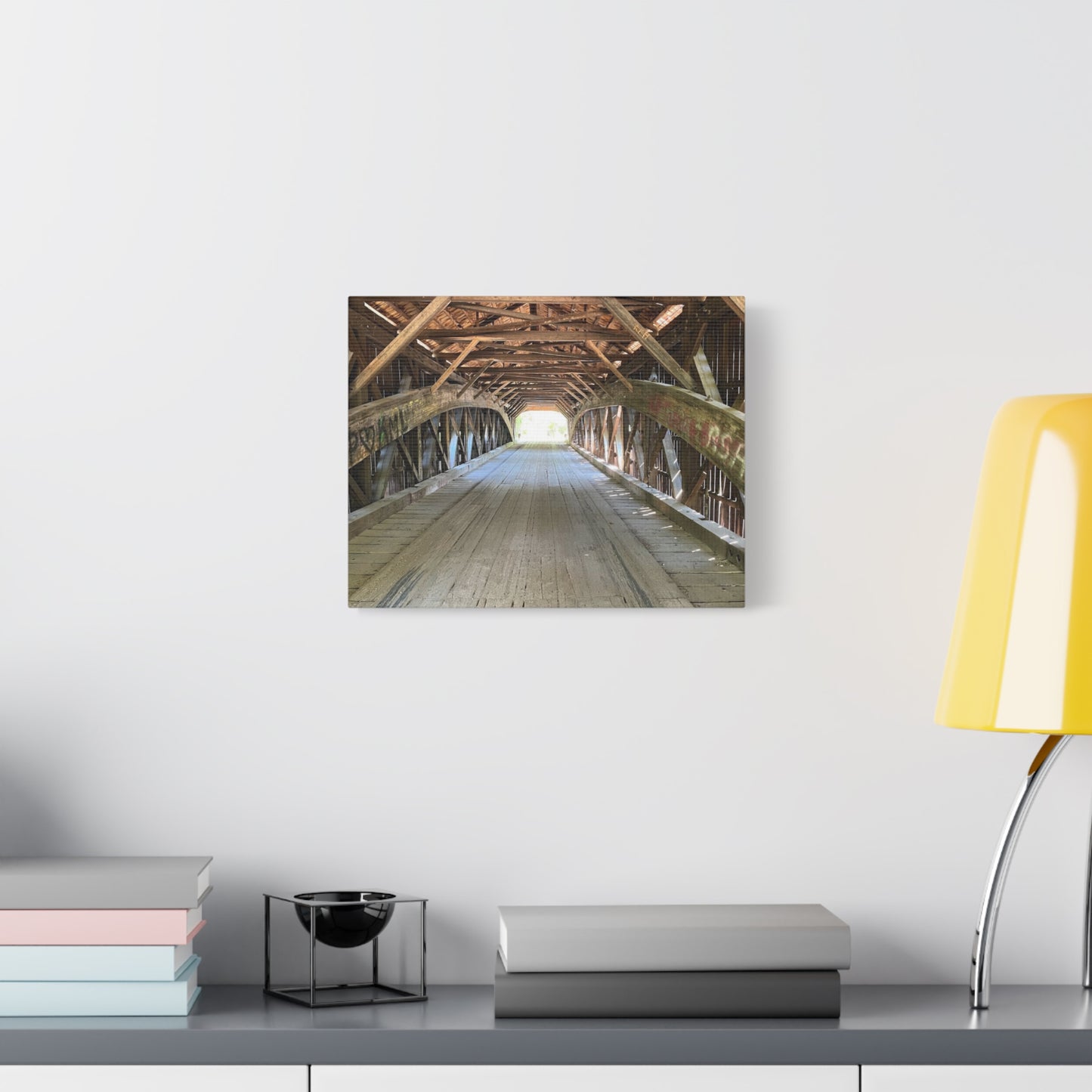 Rustic Wooden Bridge Canvas Print - Stretched Wall Art for Home Decor