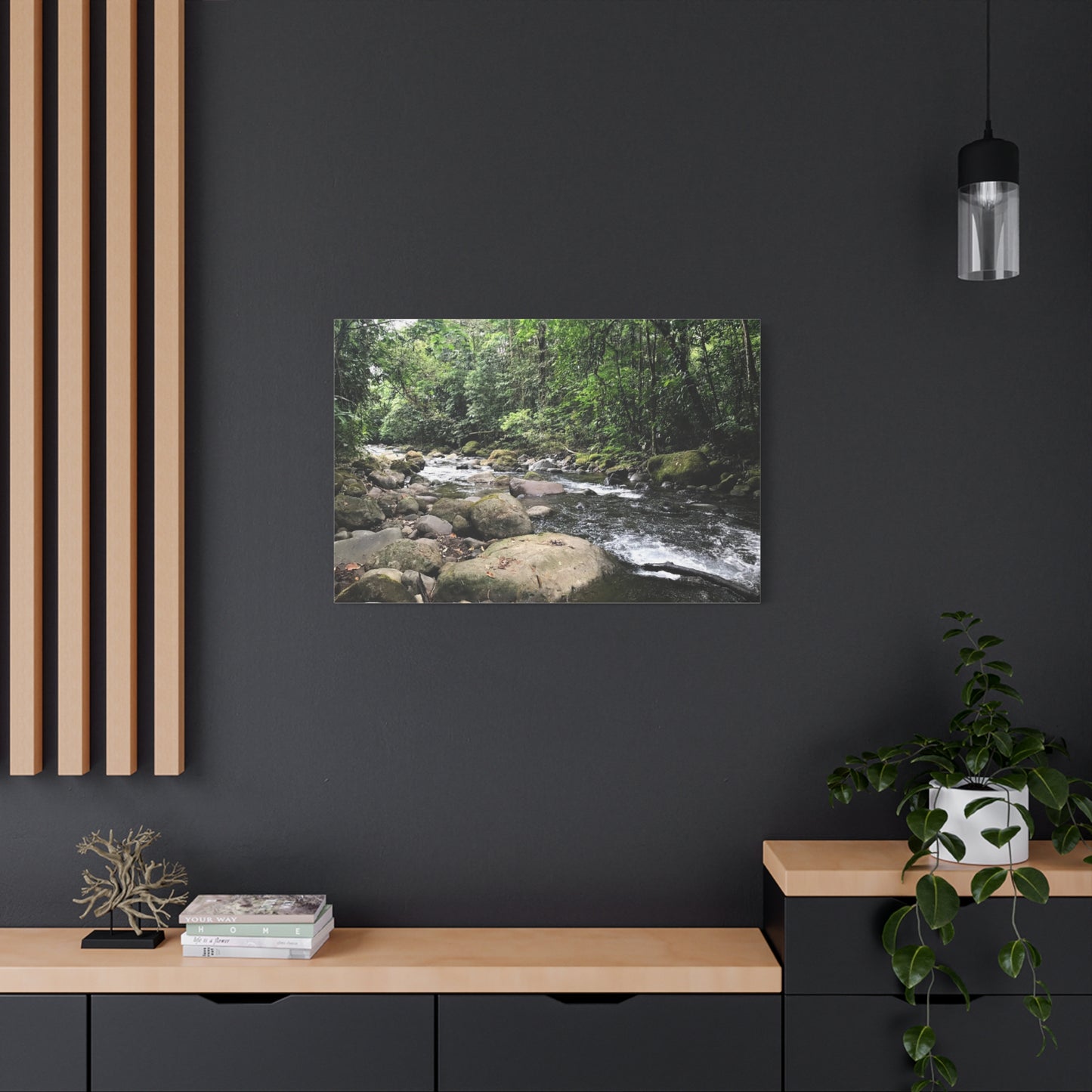 Serene Nature Canvas Wall Art – Tranquil River Landscape, 1.25" Stretched Print
