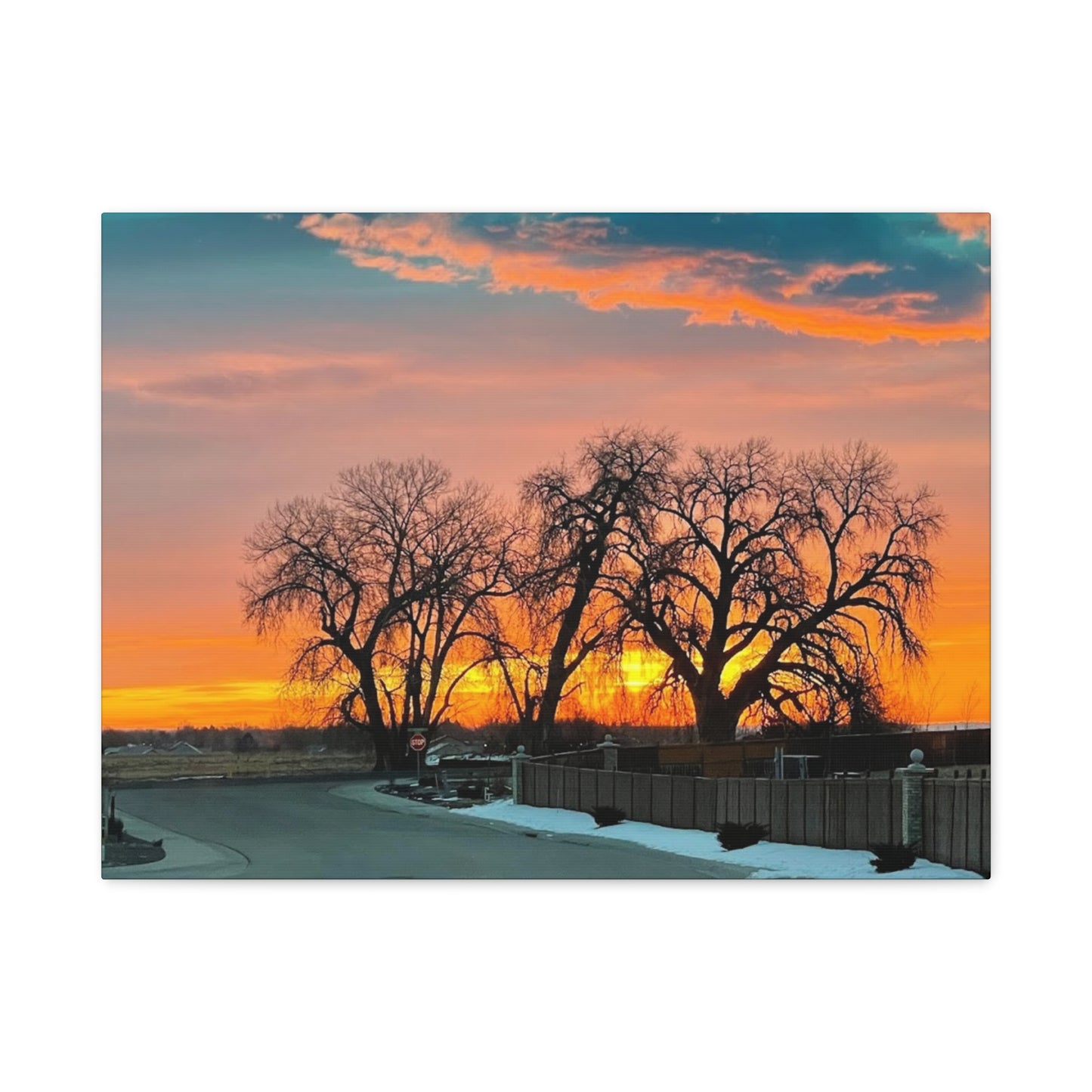 Serene Sunrise Matte Canvas Wall Art – 1.25" Stretched Landscape