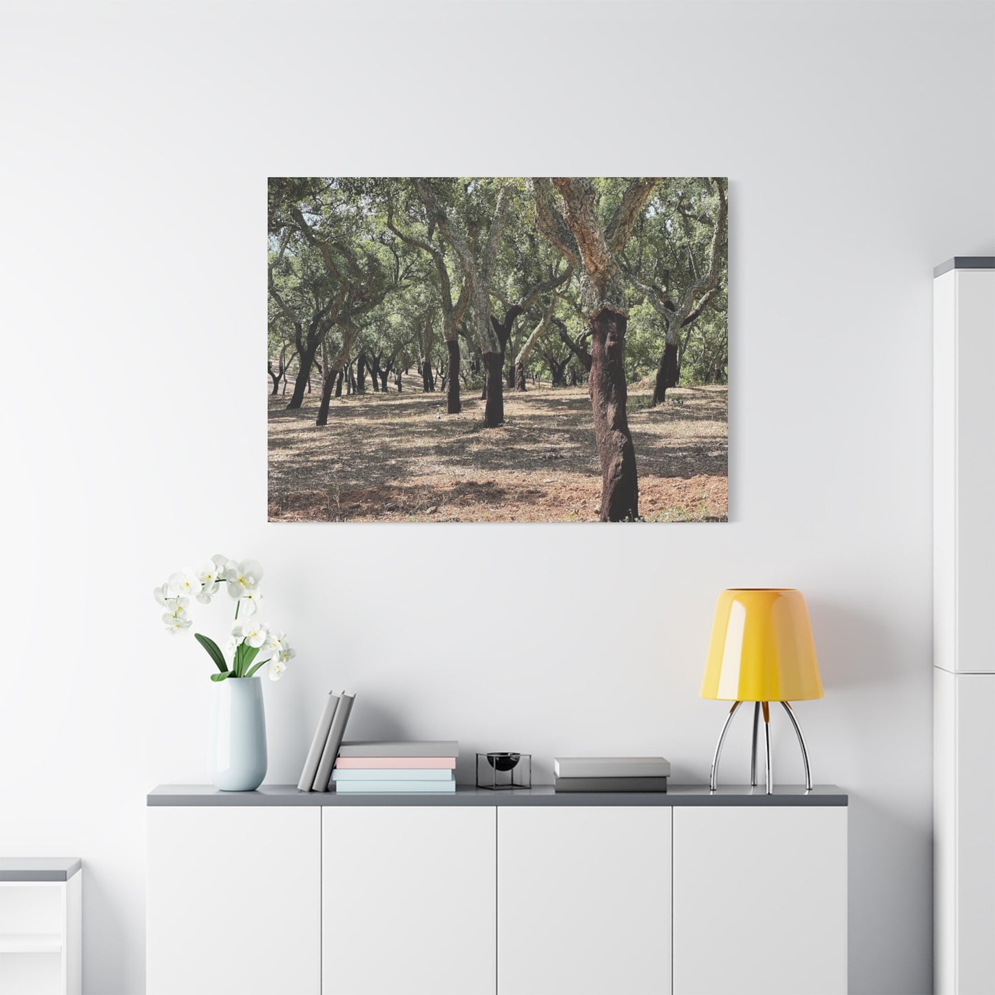 Nature-Inspired Matte Canvas Art | Forest Wall Decor Cork Trees