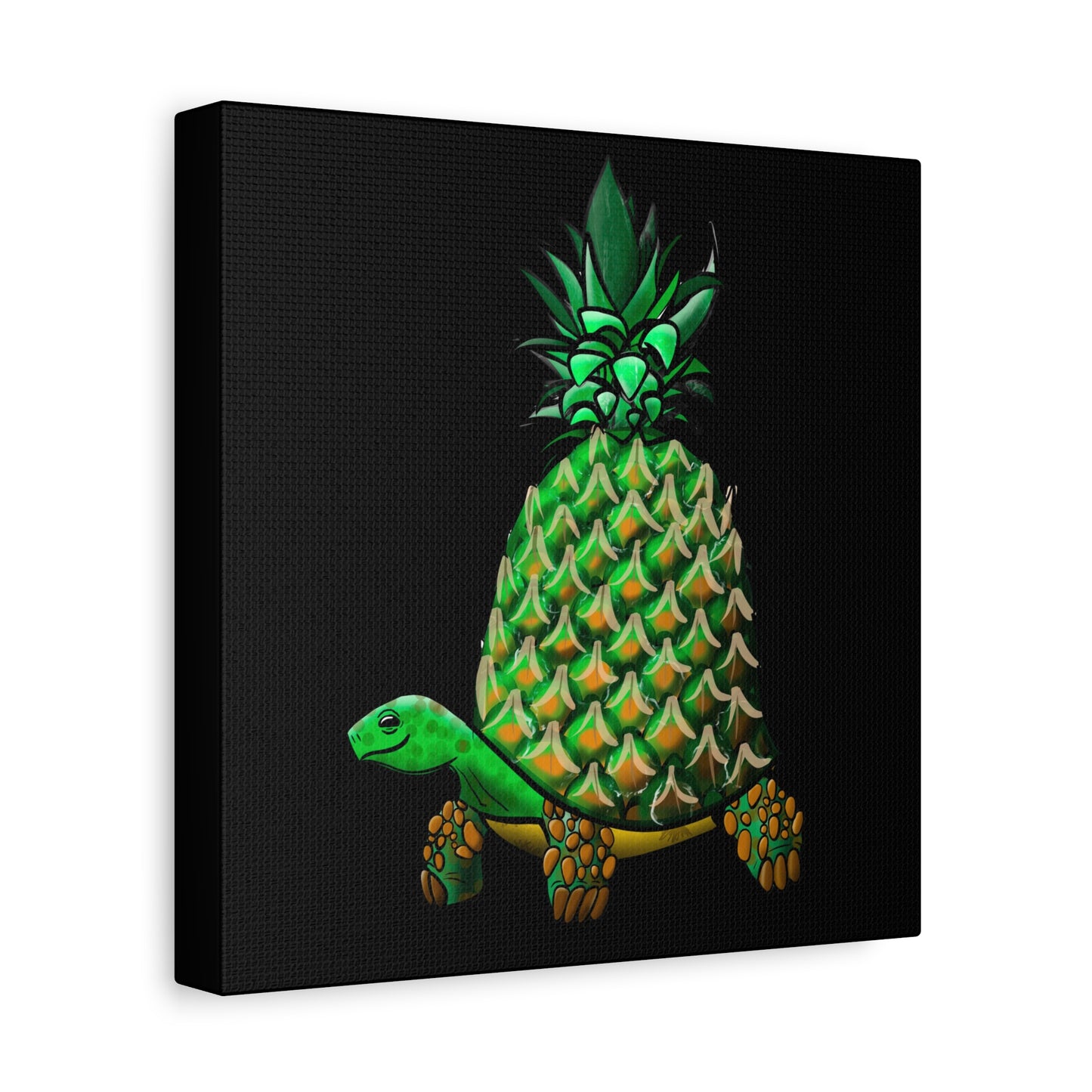 Tropical Turtle Canvas Art - Fun Pineapple Design for Home Décor