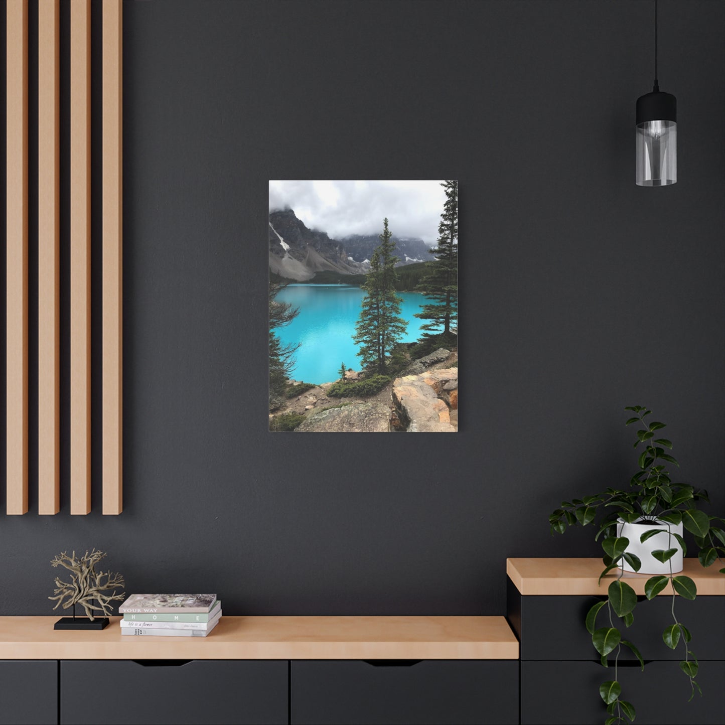 Nature Canvas Print - Tranquil Mountain Lake Art for Home Decor