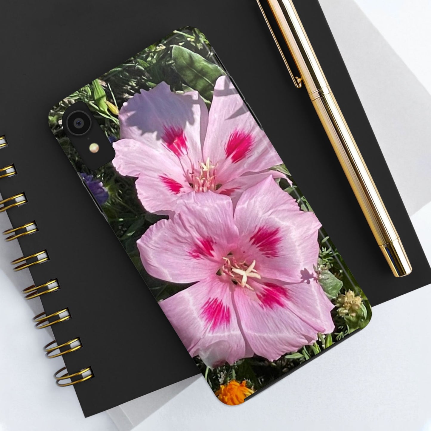 Vibrant Floral Tough Phone Case - Durable Protection with Stunning Pink Flowers