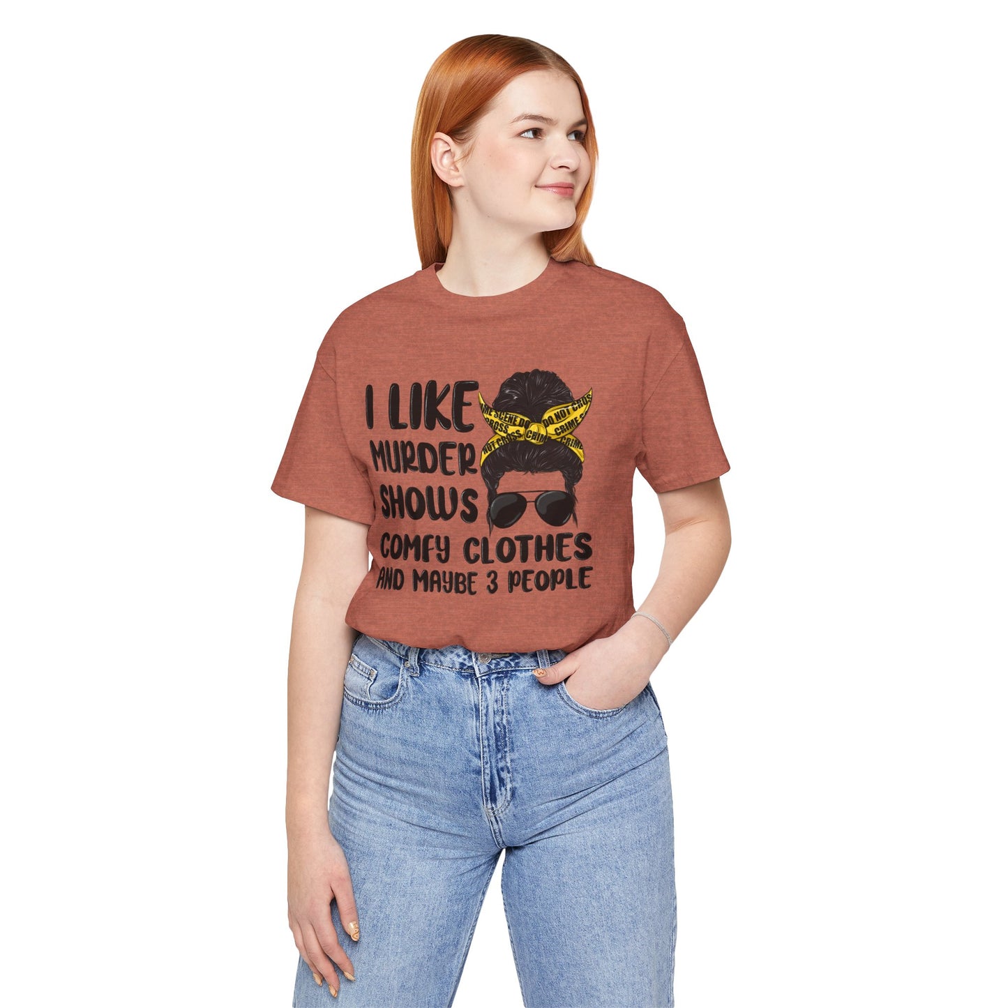 "I Like Murder Shows" Unisex Jersey Tee - Comfy Casual Shirt for True Crime Fans