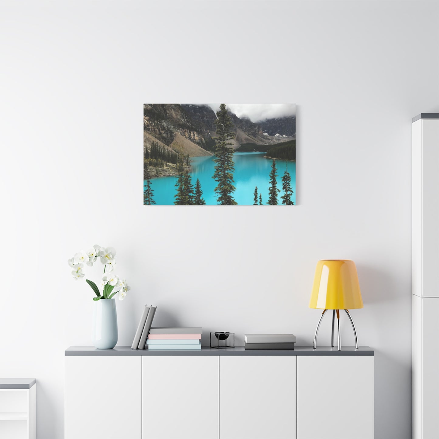 Scenic Landscape Canvas Wall Art - Tranquil Mountain Lake Decor