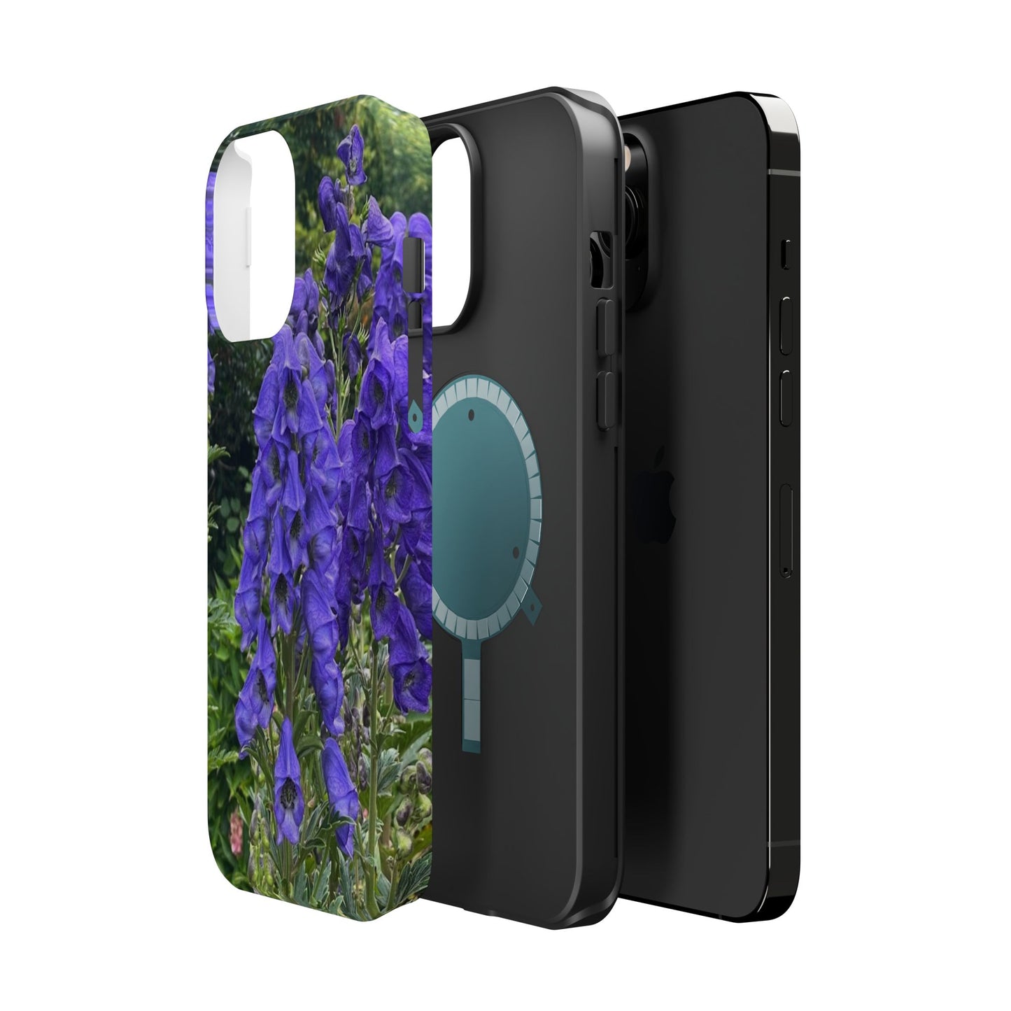 Floral Magnetic Tough Case - Vibrant Purple Flower Design for Resilience and Style