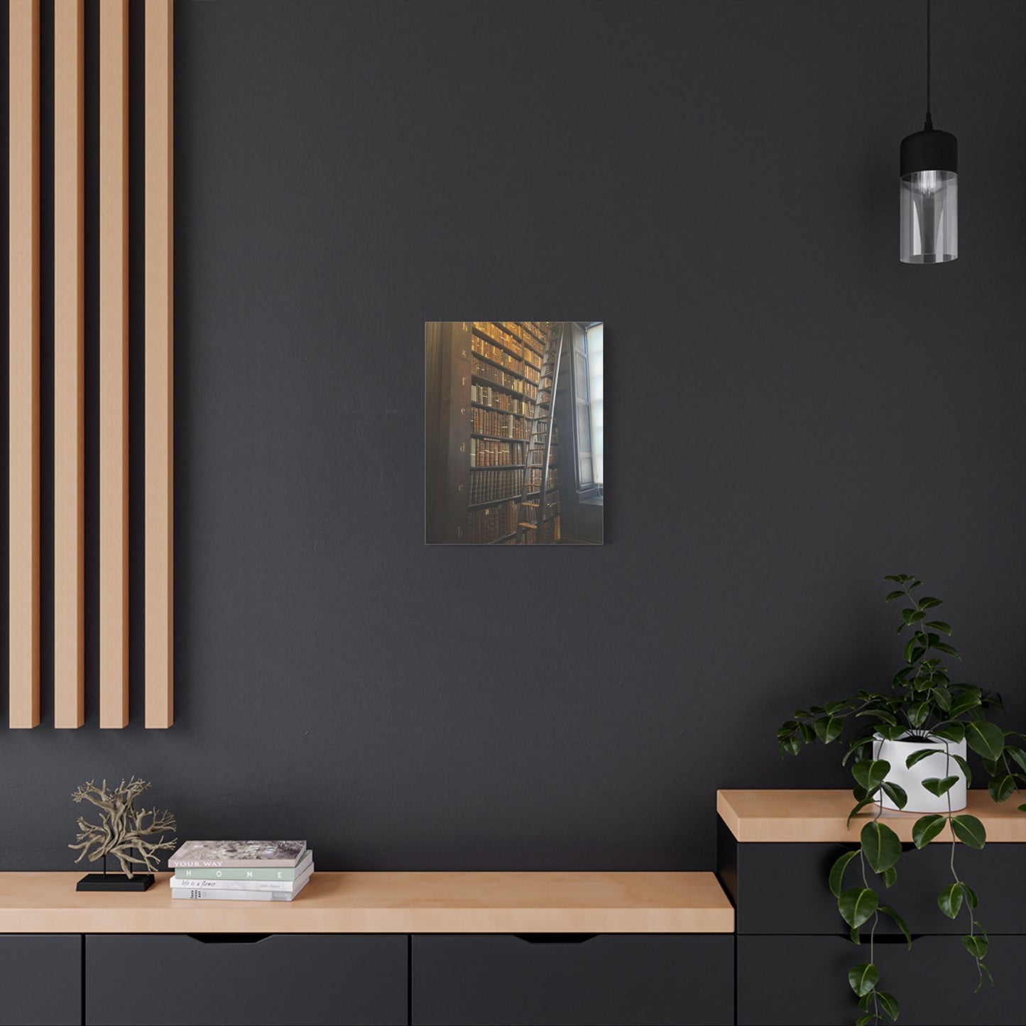 Library Wall Art | Vintage Bookcase Canvas Print - Trinity College Long Room