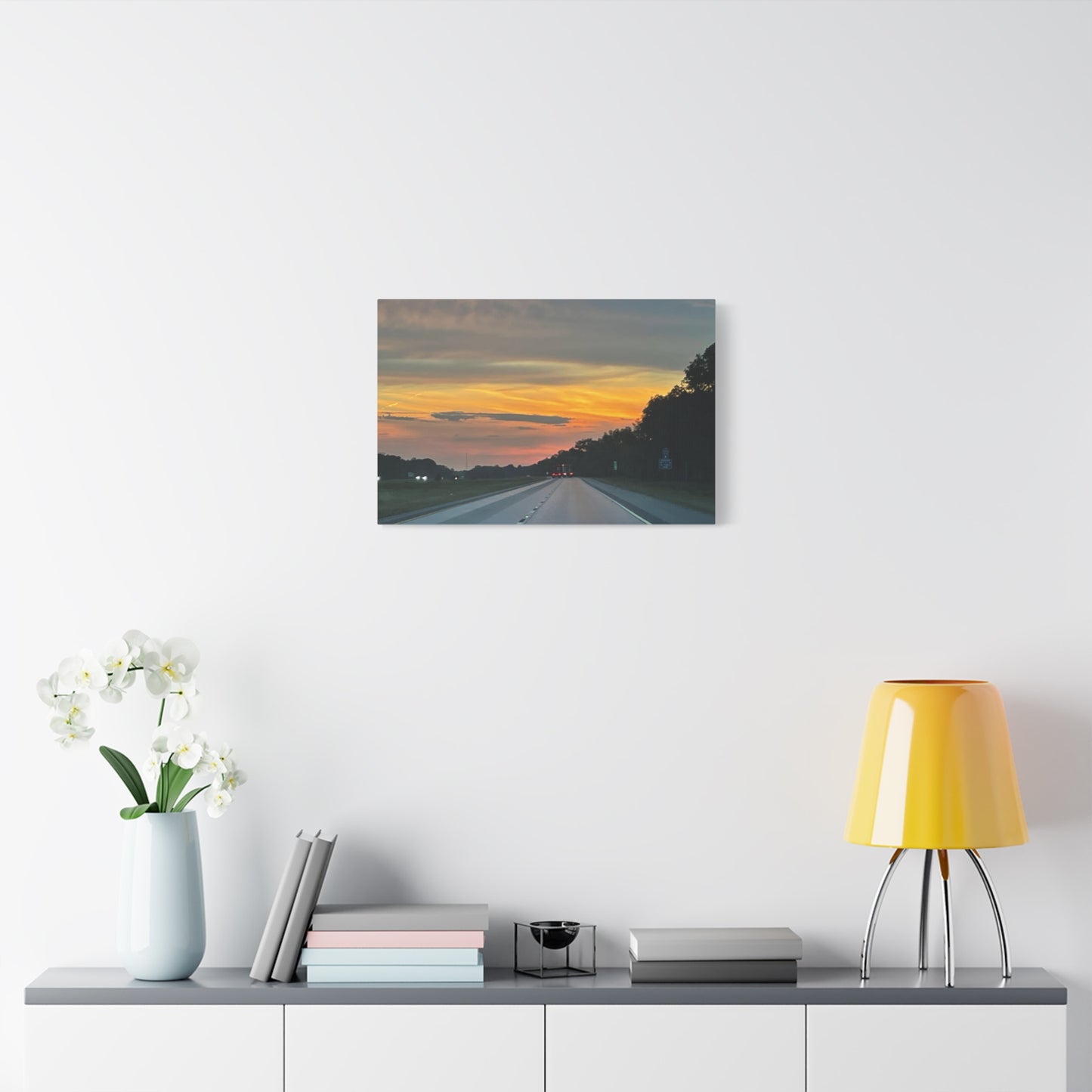 Sunset Roadway Canvas Print - Matte Stretched Artwork
