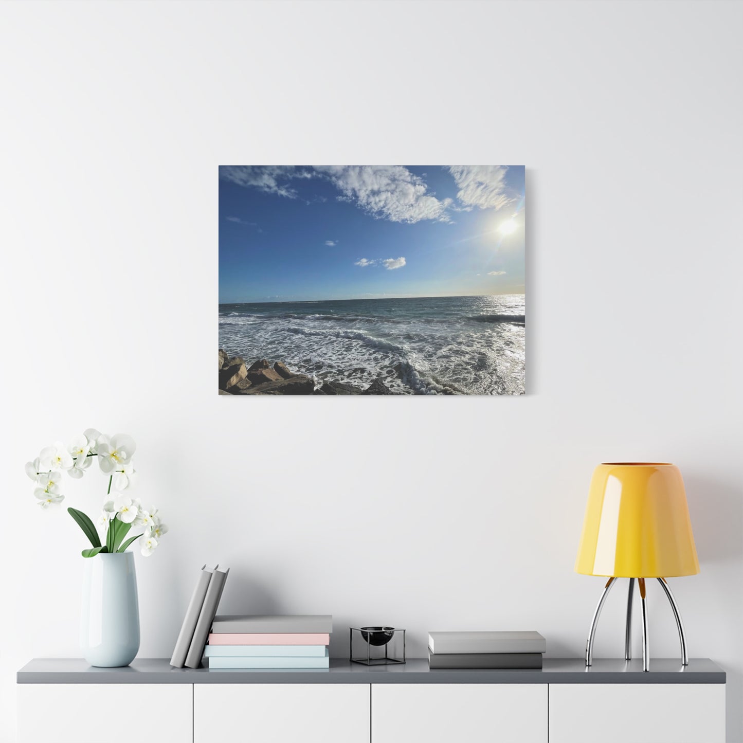 Ocean Waves Stretched Canvas Art - Serene Coastal Home Decor