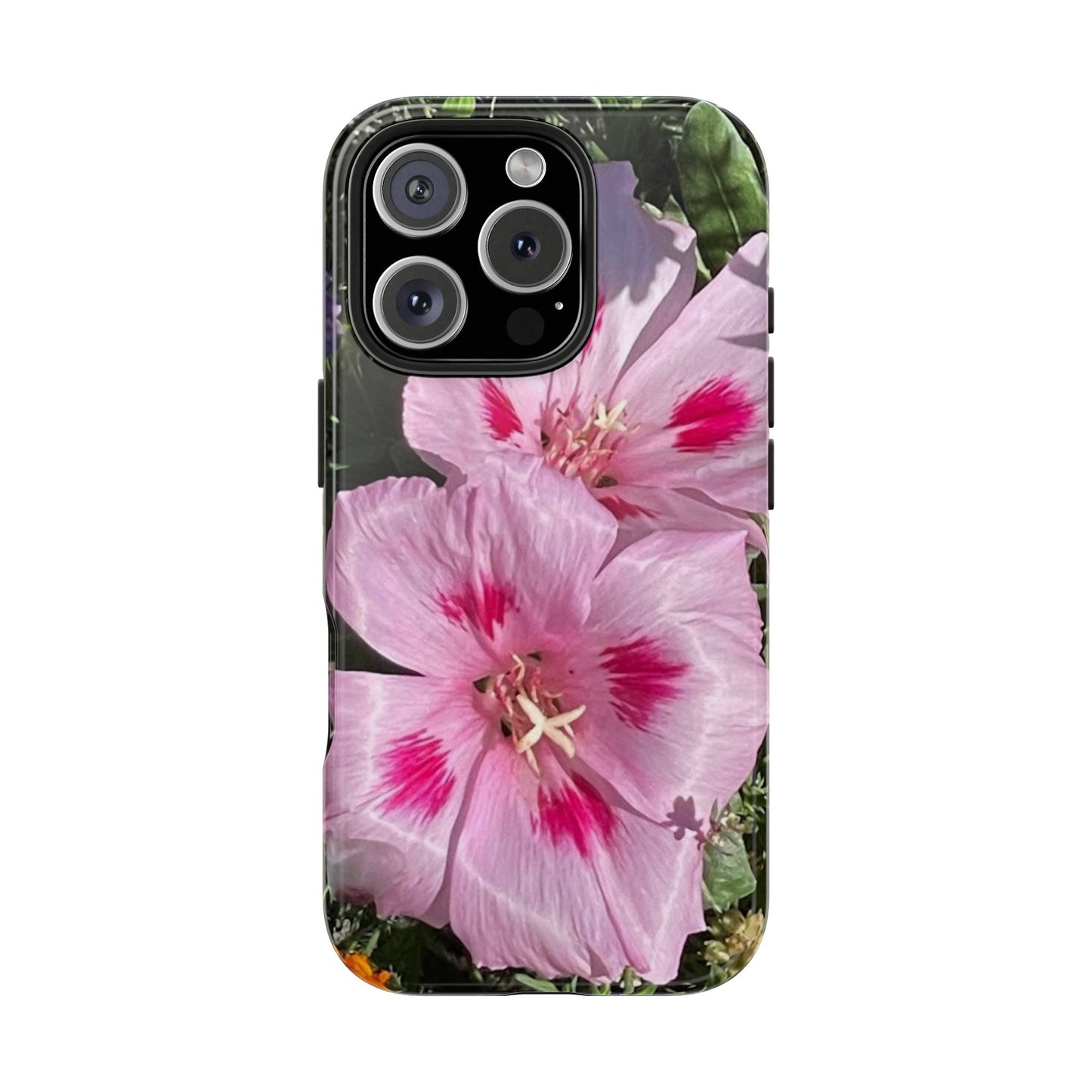 Vibrant Floral Tough Phone Case - Durable Protection with Stunning Pink Flowers