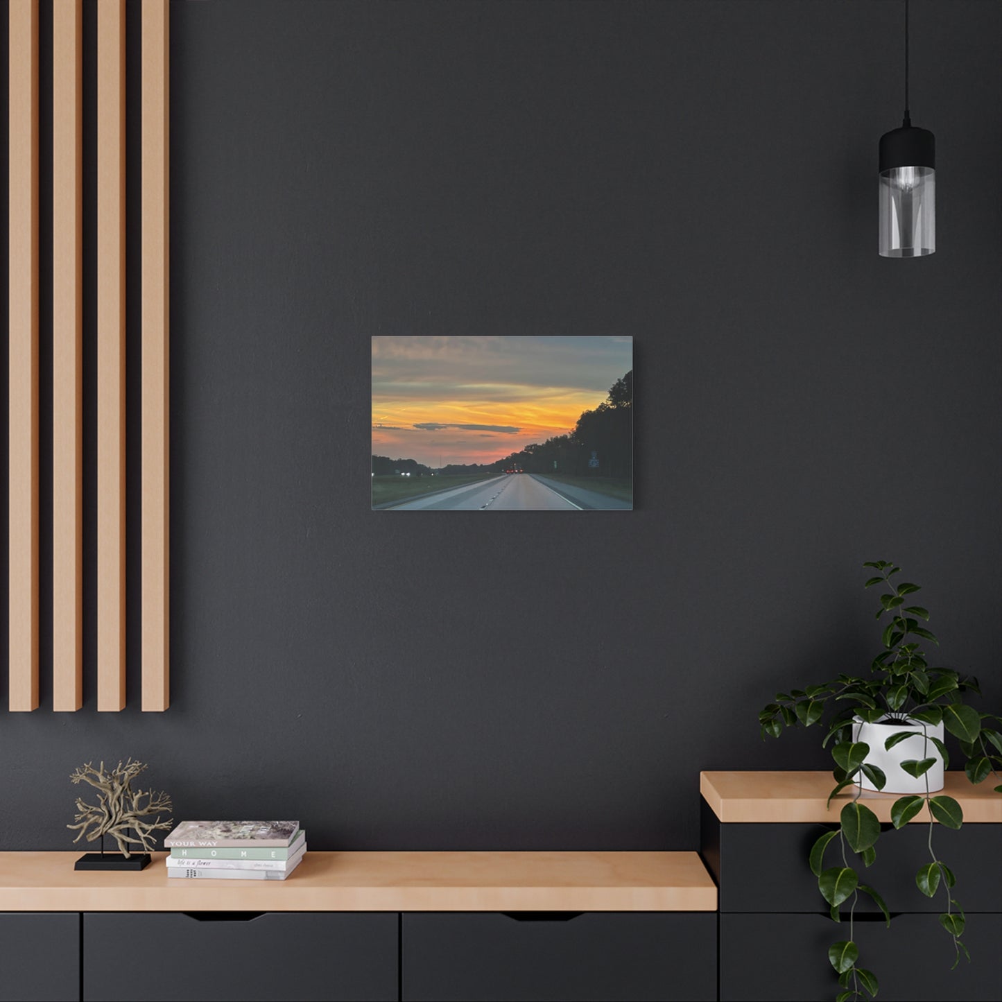 Sunset Roadway Canvas Print - Matte Stretched Artwork
