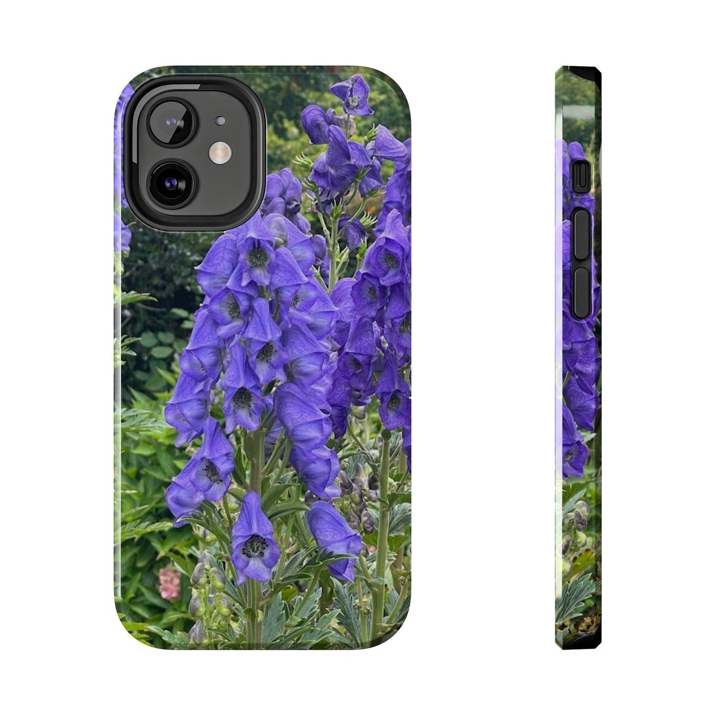 Elegant Floral Tough Phone Case - Purple Aconite Design
