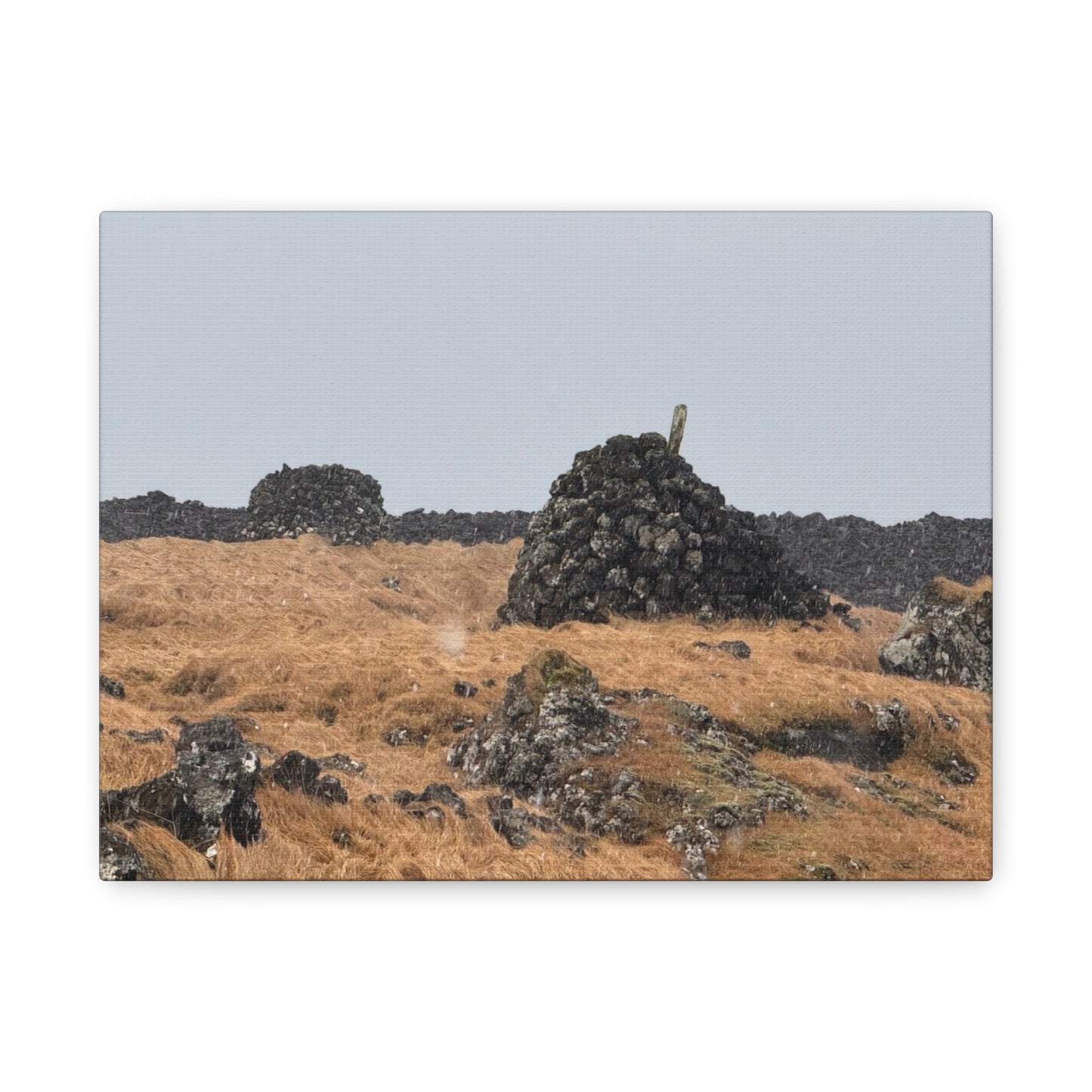Nature-Inspired Stretched Canvas Art - Tranquil Rock Formation