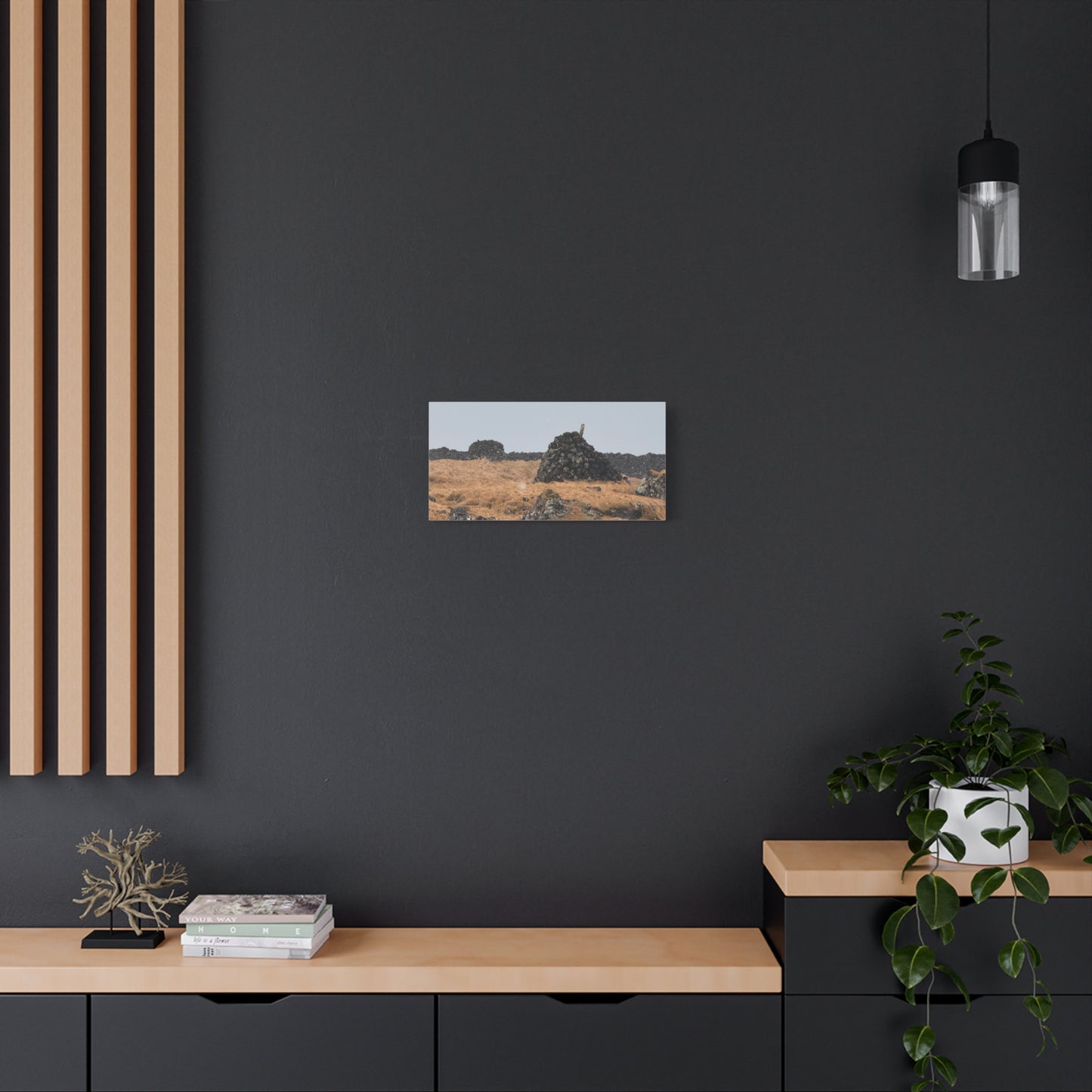 Nature-Inspired Stretched Canvas Art - Tranquil Rock Formation