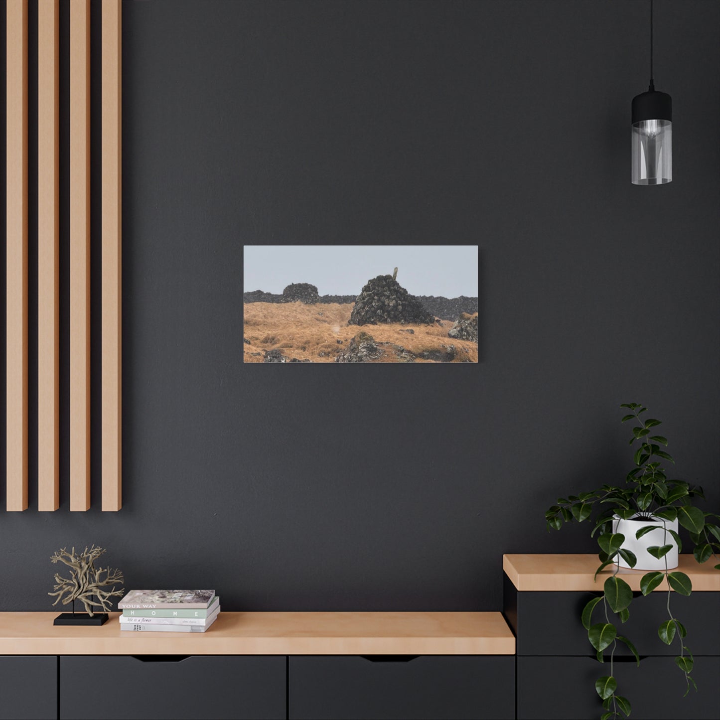 Nature-Inspired Stretched Canvas Art - Tranquil Rock Formation