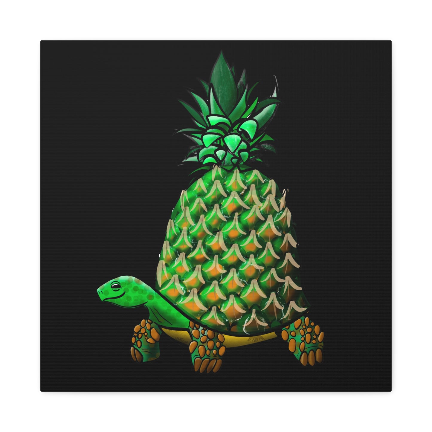 Tropical Turtle Canvas Art - Fun Pineapple Design for Home Décor
