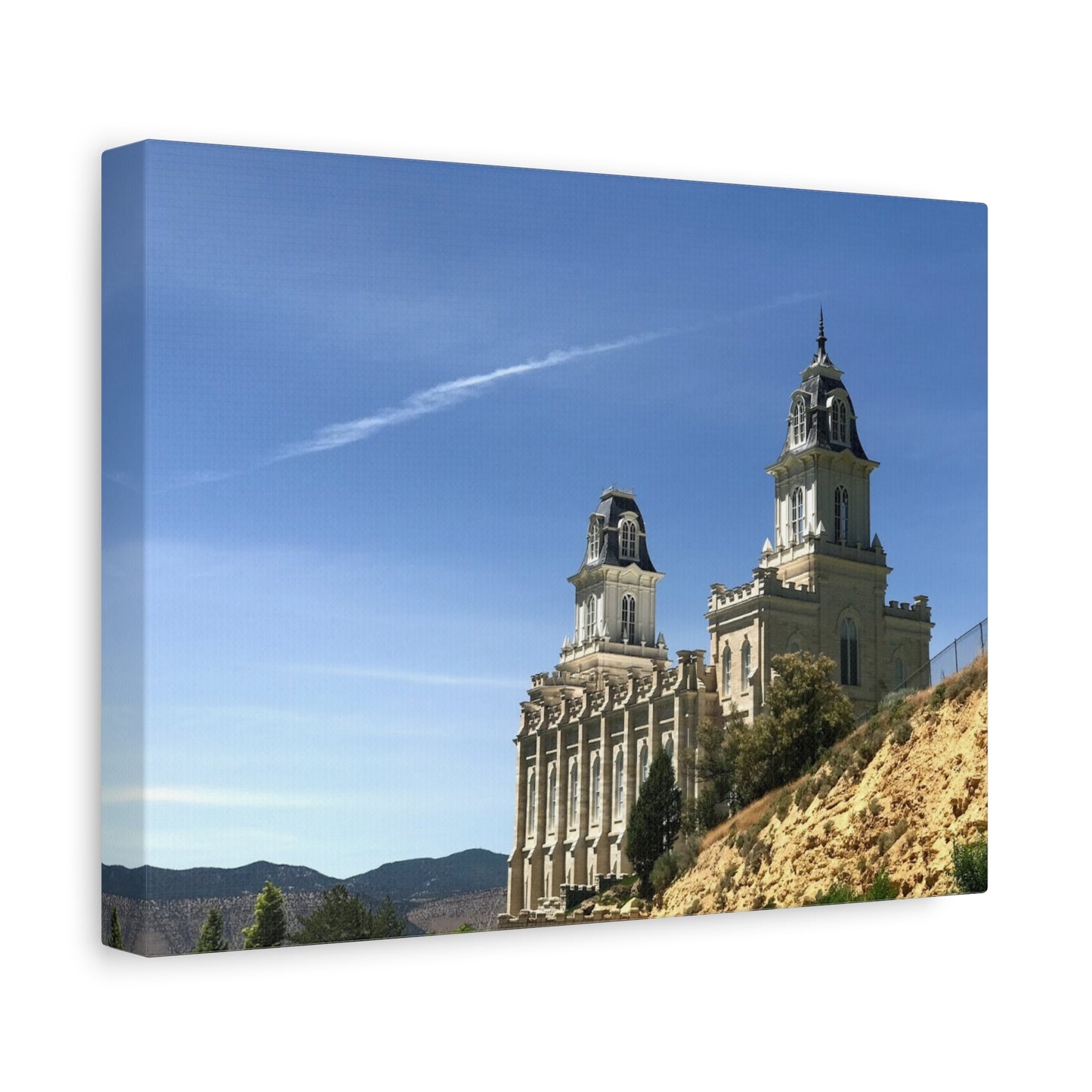 Stretched Matte Canvas Print of Historic Architecture Manti Temple LDS