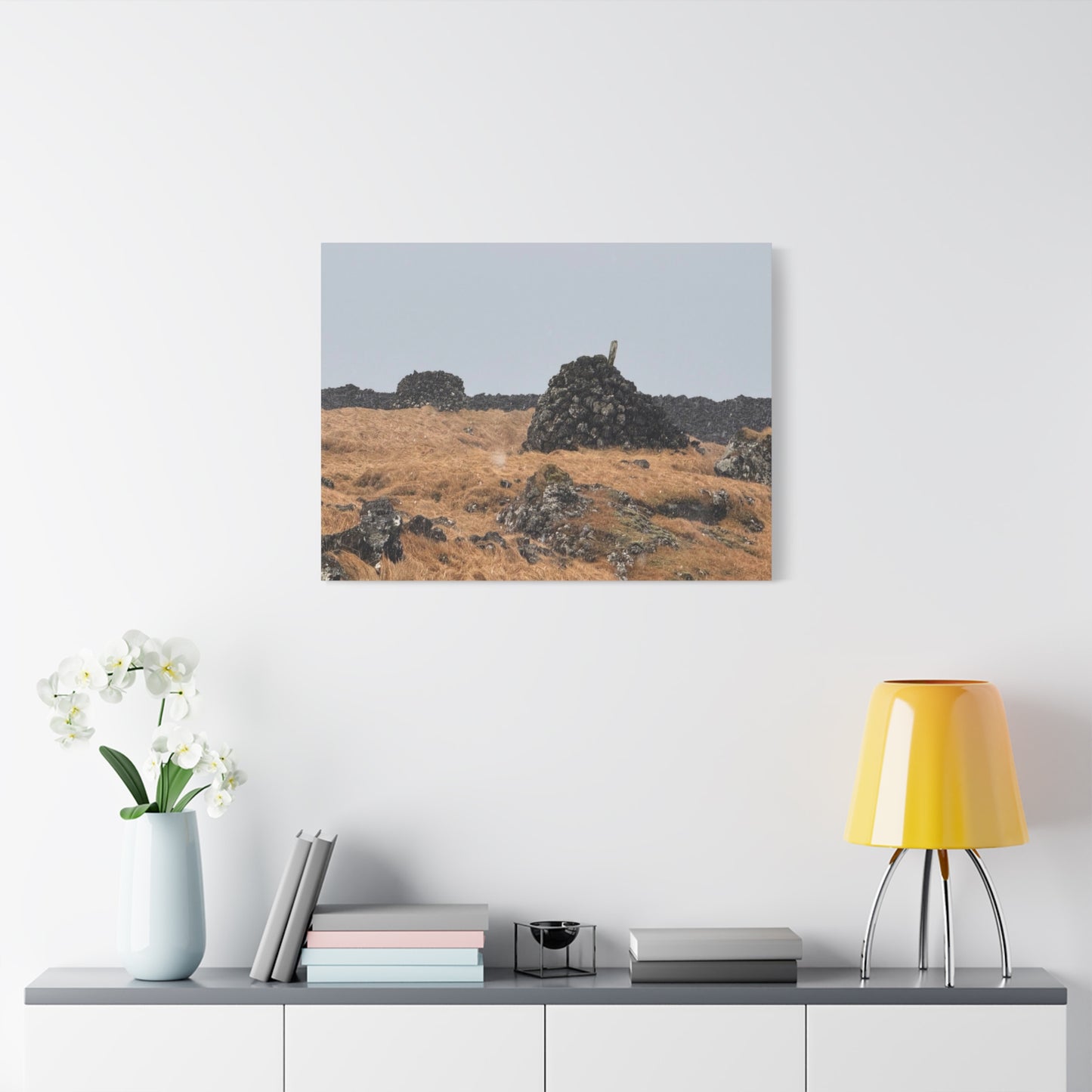 Nature-Inspired Stretched Canvas Art - Tranquil Rock Formation