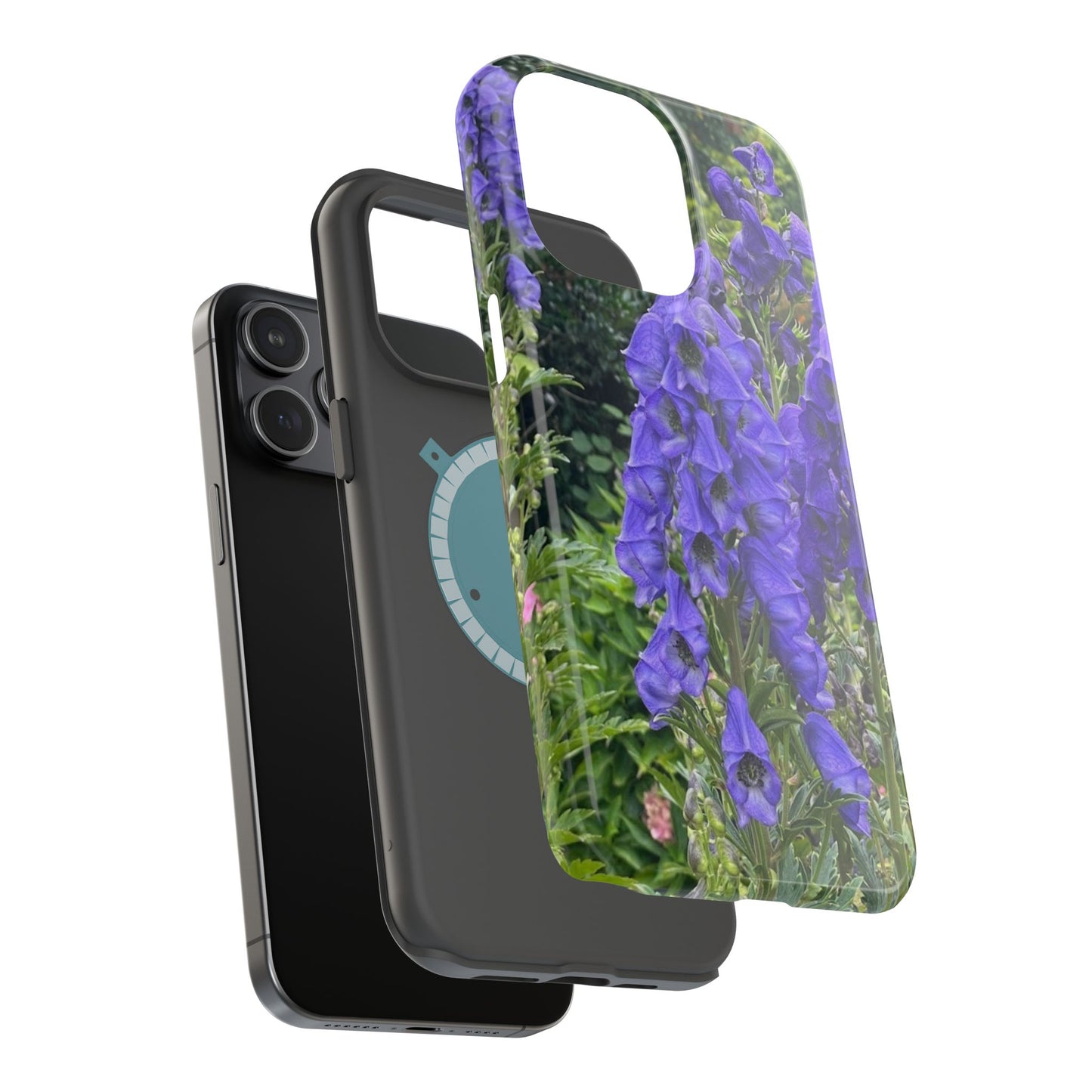 Floral Magnetic Tough Case - Vibrant Purple Flower Design for Resilience and Style