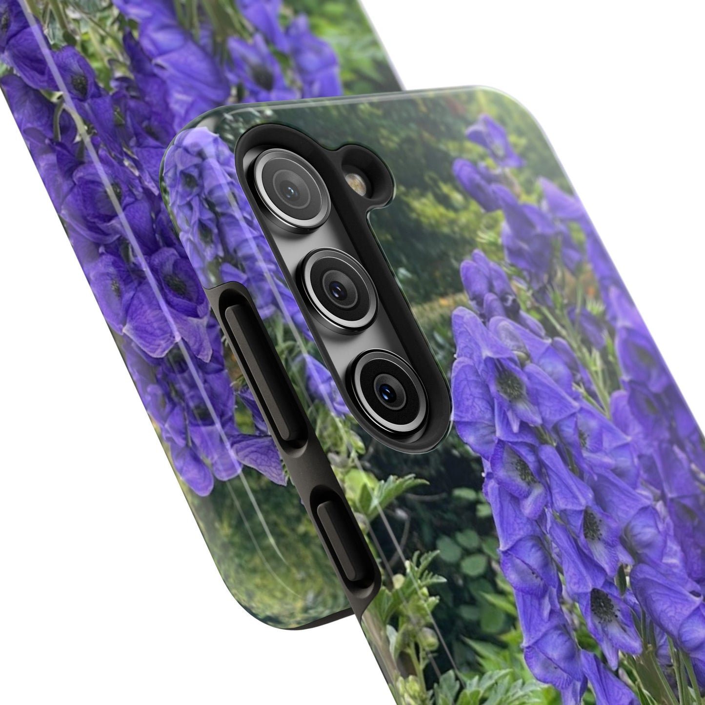 Elegant Floral Tough Phone Case - Purple Aconite Design