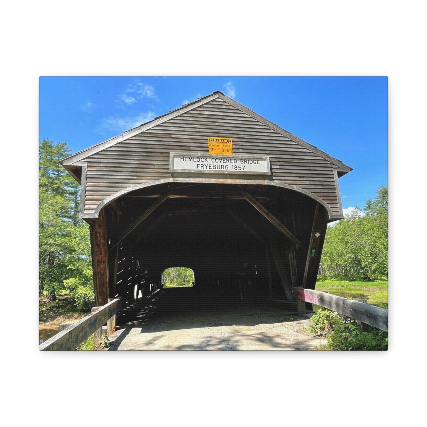Scenic Covered Bridge Canvas Art – 1.25" Stretched Wall Decor for Nature Lovers