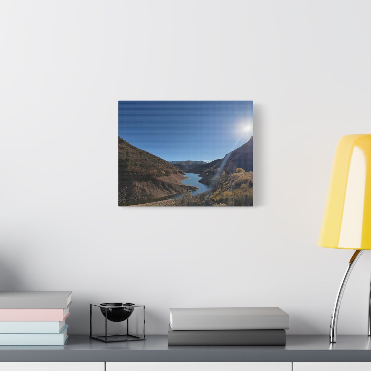 Scenic Landscape Canvas Wall Art – Tranquil Mountain River Design