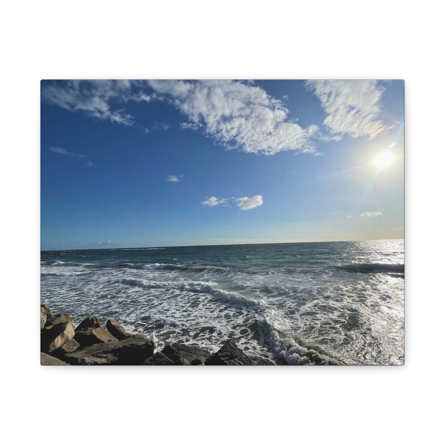 Ocean Waves Stretched Canvas Art - Serene Coastal Home Decor
