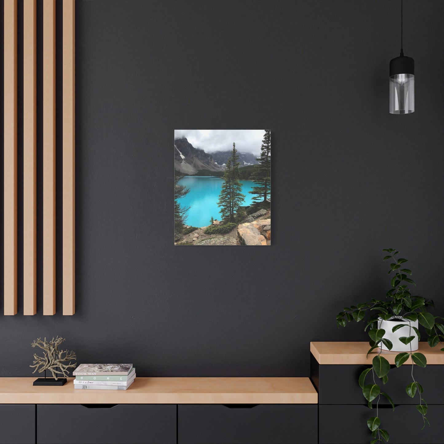 Nature Canvas Print - Tranquil Mountain Lake Art for Home Decor