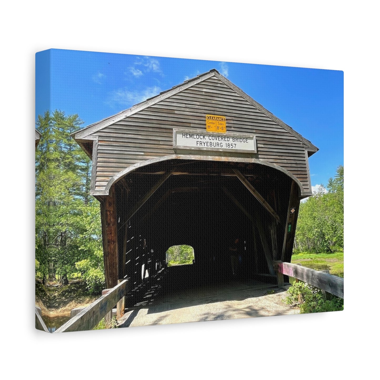 Scenic Covered Bridge Canvas Art – 1.25" Stretched Wall Decor for Nature Lovers
