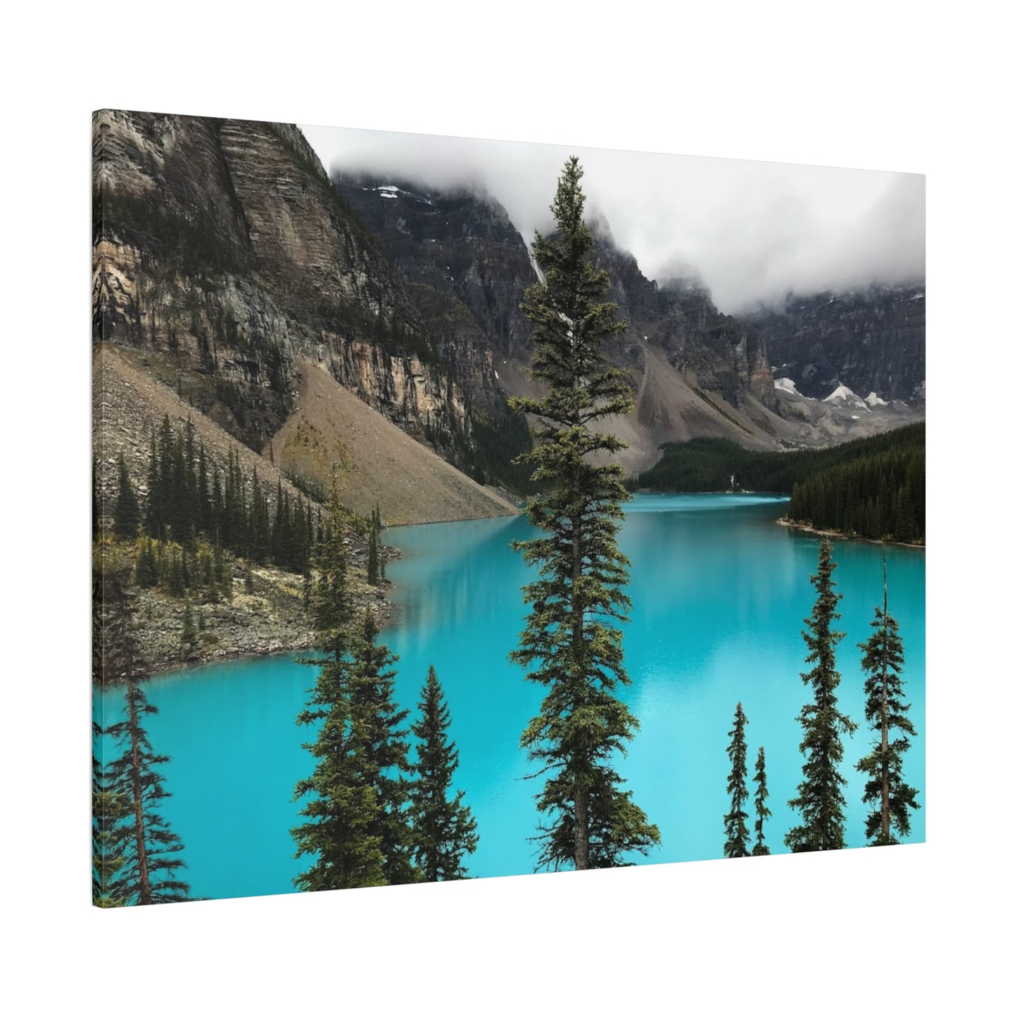 Scenic Landscape Canvas Wall Art - Tranquil Mountain Lake Decor