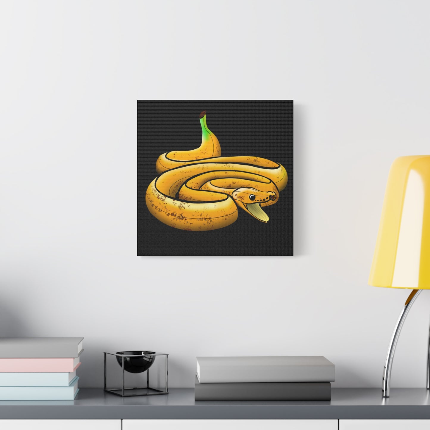 Funny Banana Snake Canvas Art - Quirky Home Decor for Animal Lovers